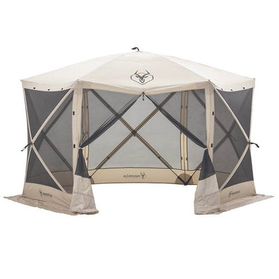 Gazelle G6 8 Person 6 Sided 124" Portable Canopy Screen Tent with 6 Wind Panels
