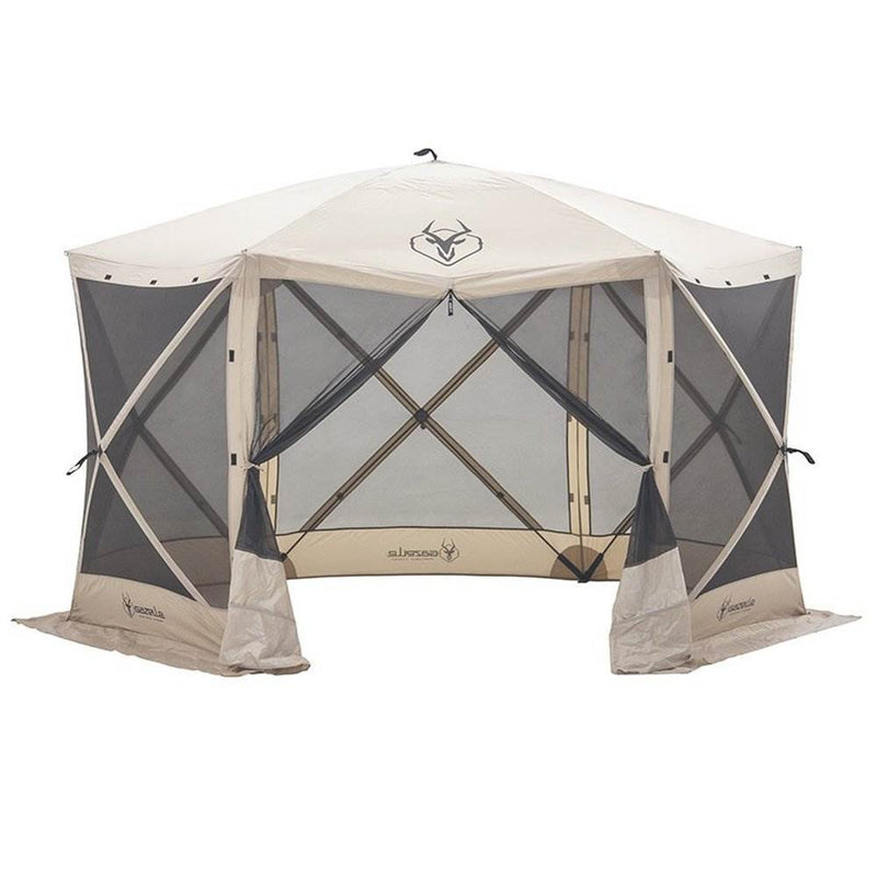 Gazelle G6 8 Person 6 Sided 124" Portable Canopy Screen Tent with 6 Wind Panels