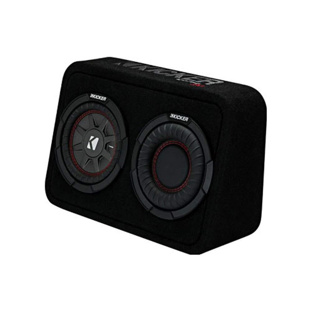 Kicker CompRT Compact 6.75" 2 Ohm Subwoofer Vented Enclosure Speaker (2 Pack)