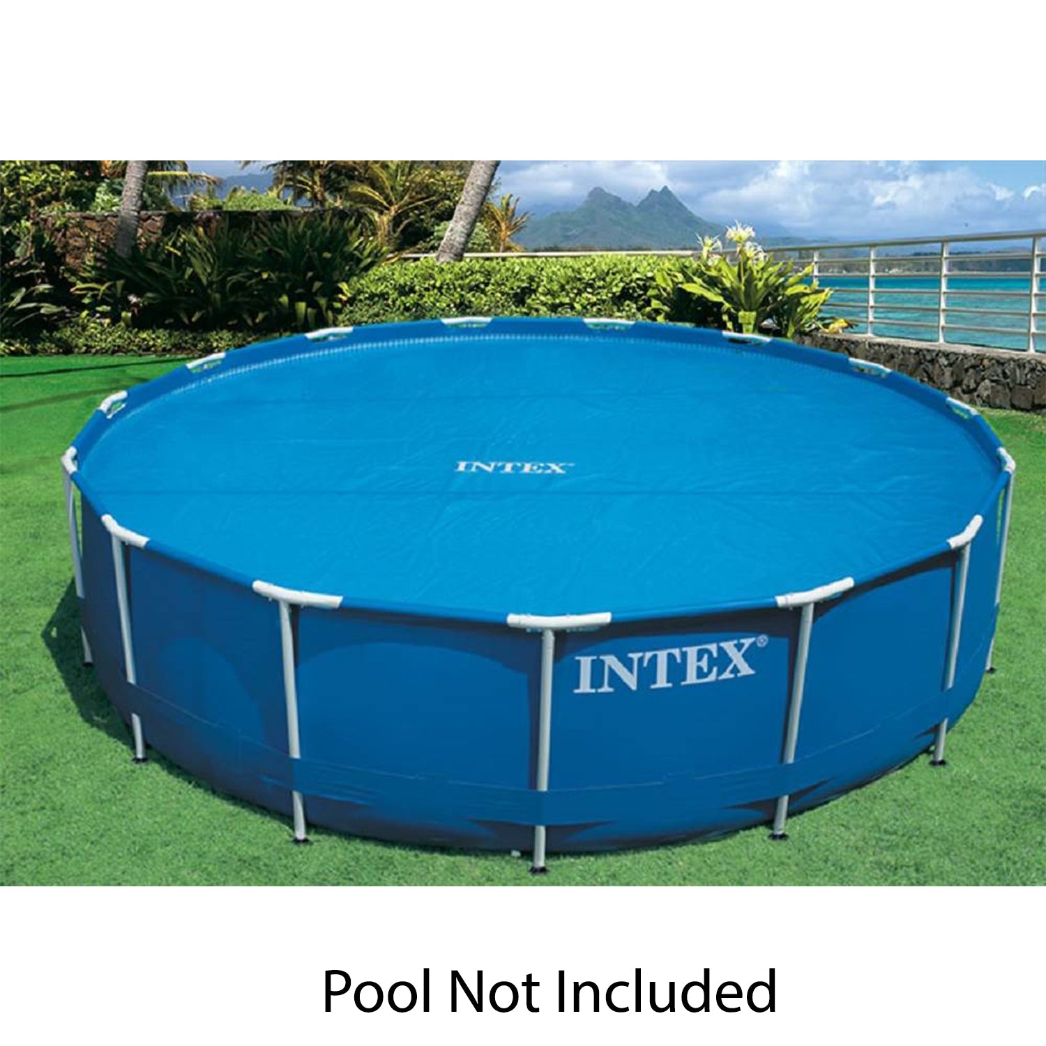 Intex 15 Foot Round Debris Cover and Vinyl Solar Cover for Above Ground Pools - VMInnovations