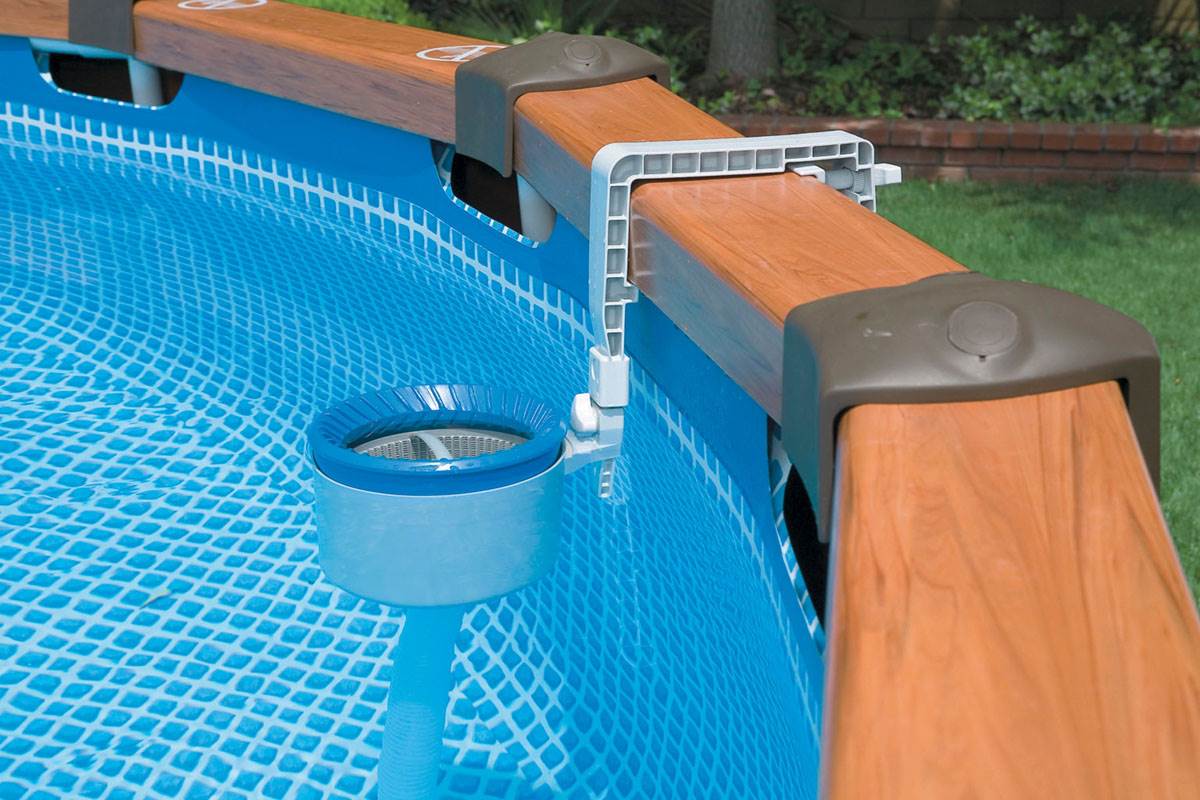 Intex 18 Foot Solar Vinyl Pool Cover and Wall Mounted Automatic Surface Skimmer - VMInnovations