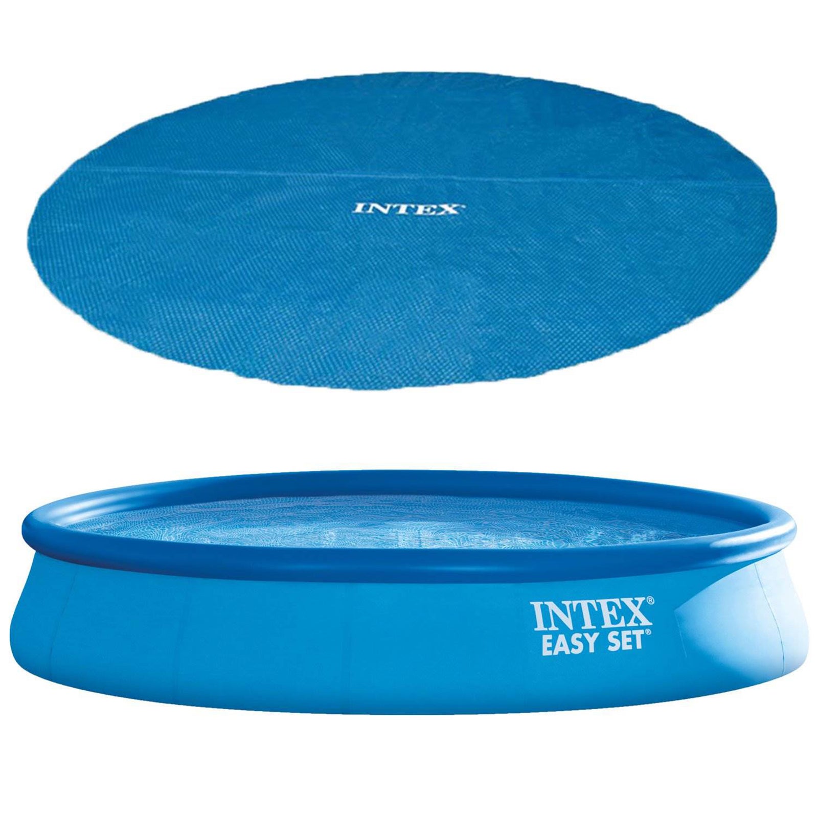 Intex 15ft x 33in Above Ground Swimming Pool, Filter Pump and Vinyl Solar Cover - VMInnovations