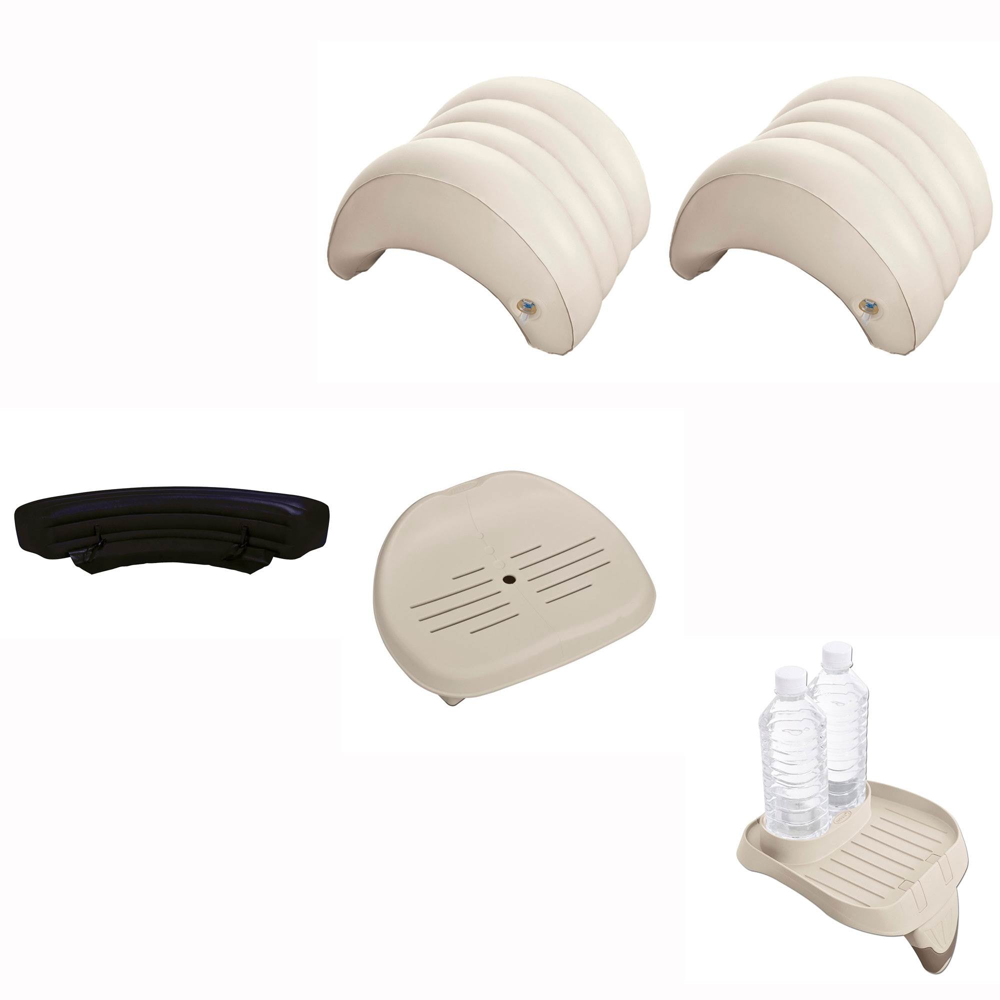 Intex Hot Tub Seat & PureSpa Cup Holder & Hot Tub Bench & 2 Headrests