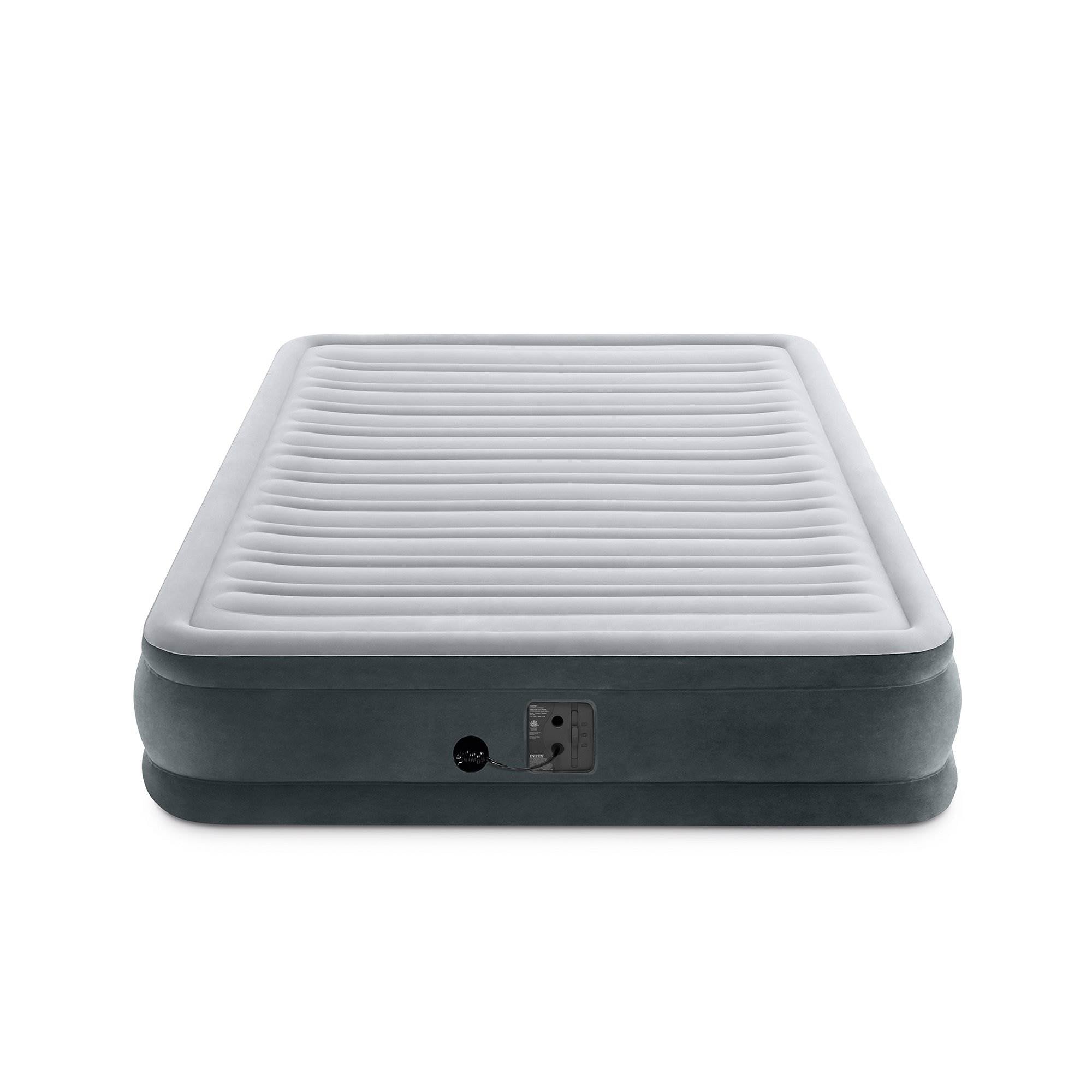 Intex Dura Beam Mid Rise Airbed Mattress with Built In Pump, Queen & Cover