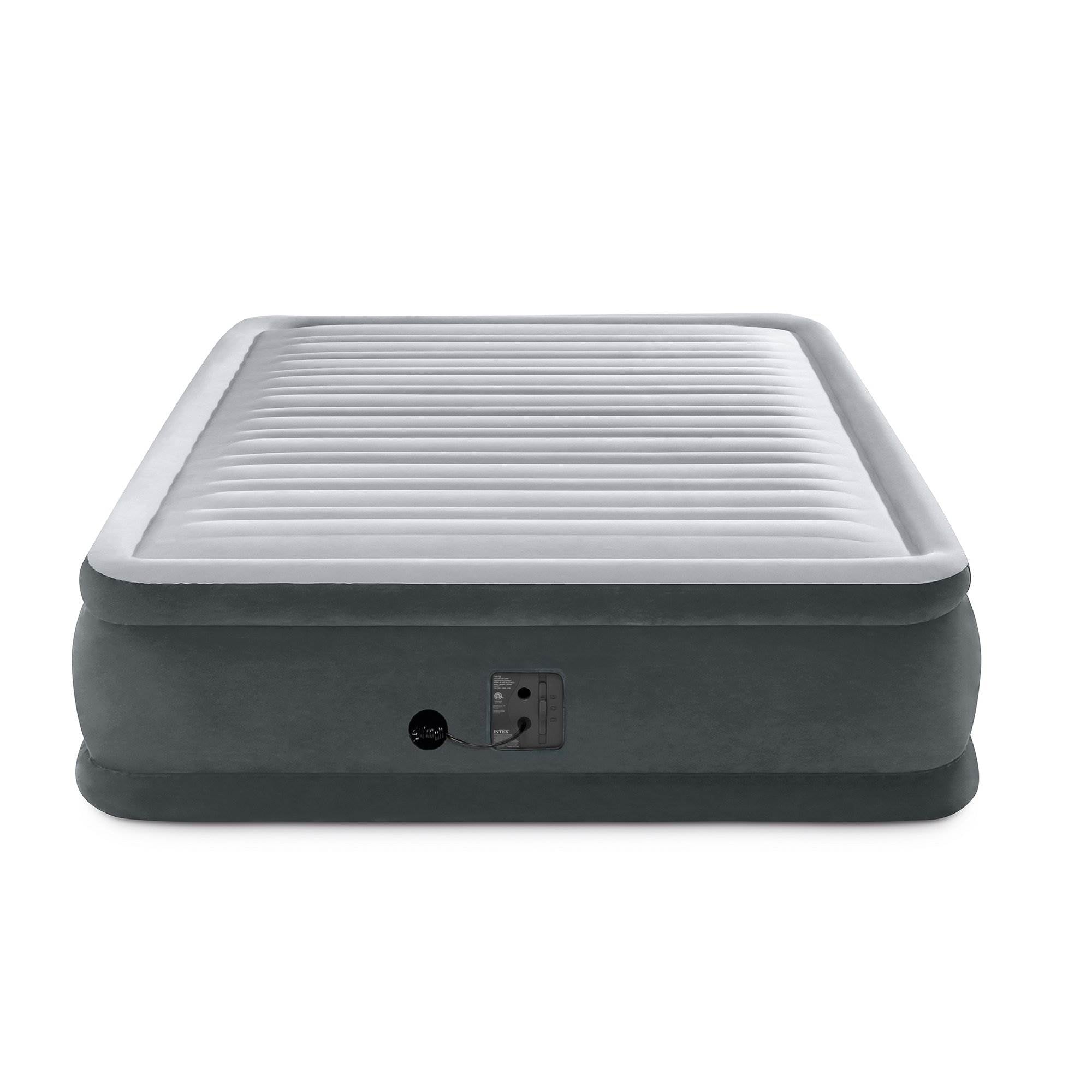Intex Dura Beam Plus Elevated Airbed Mattress with Built In Pump, Queen & Cover