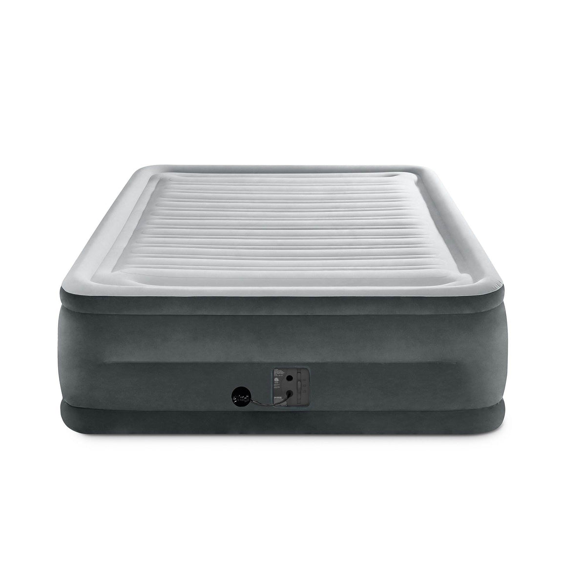 Intex Comfort Plush High Rise Airbed Mattress, Queen & Fitted Quilted Cover