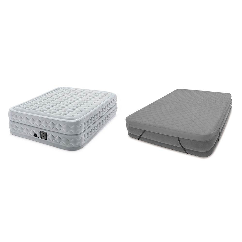 Intex Dura Beam Plus Queen Supreme Air Flow Airbed Mattress, Queen & Cover