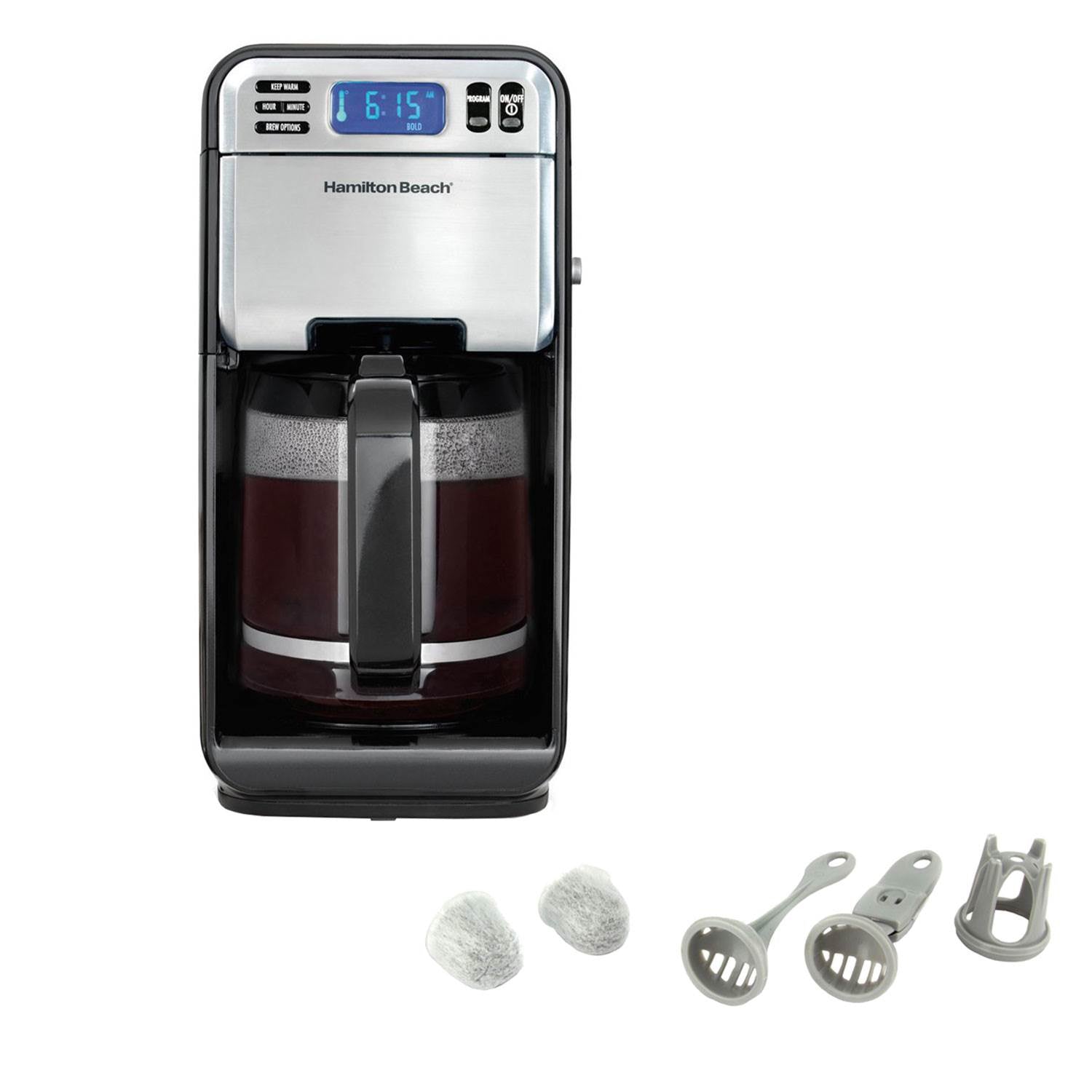 Hamilton Beach 12 Cup Digital Automatic LCD Coffeemaker Brewer & Water Filters