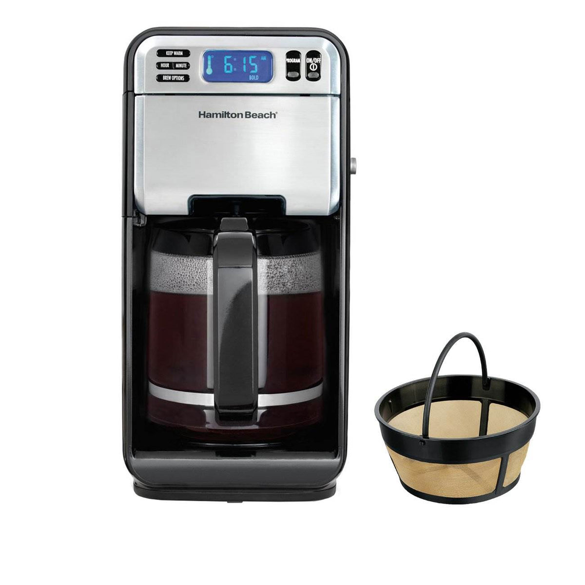 Hamilton Beach 12 Cup Digital Automatic LCD Coffeemaker Brewer & Coffee Filter