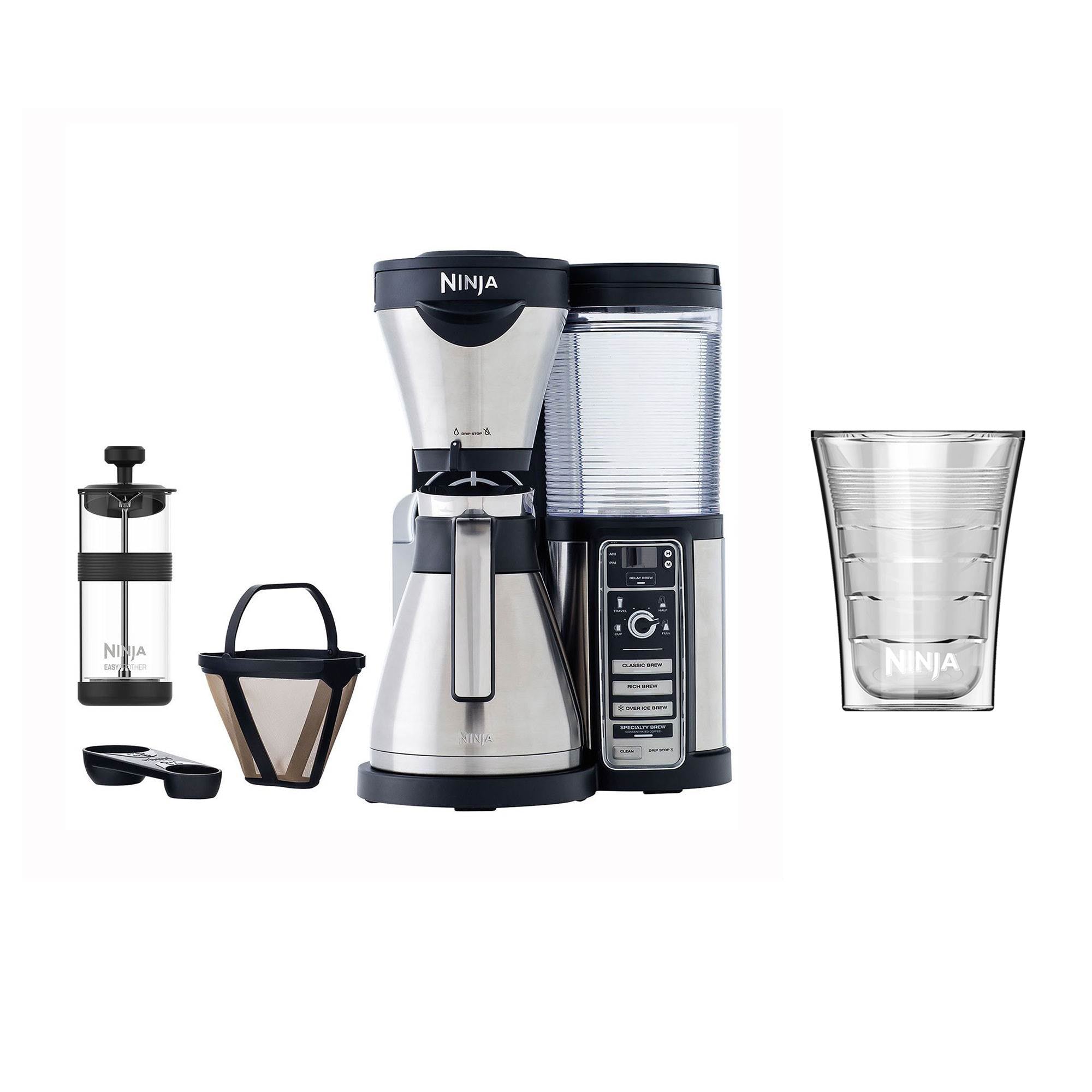 Ninja Auto-IQ Coffee Maker Brewer Bar w/ Stainless Steel Carafe + Thermal Cup