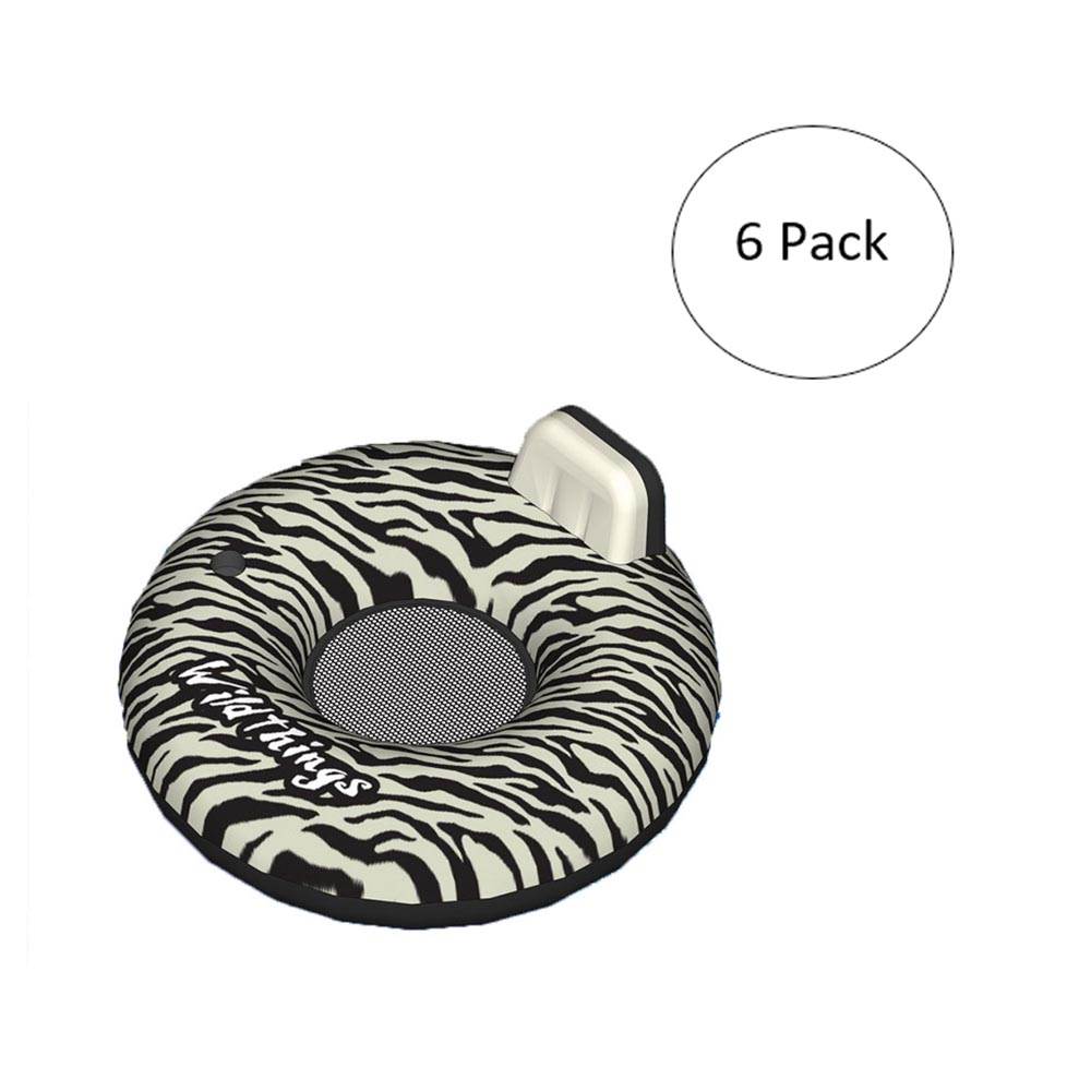 Swimline Inflatable Swimming Pool Wild Thing Zebra Print Float Toy Raft (6 Pack)