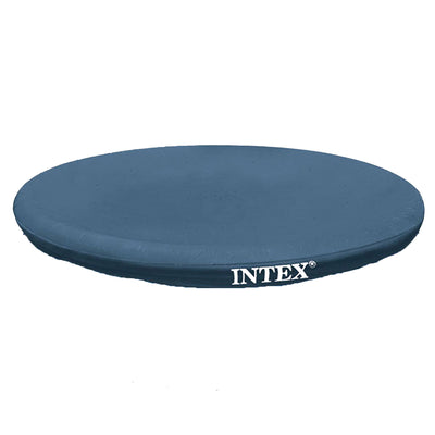 Intex Swim Center Round Inflatable Outdoor Swimming Lounge Pool with Pool Cover