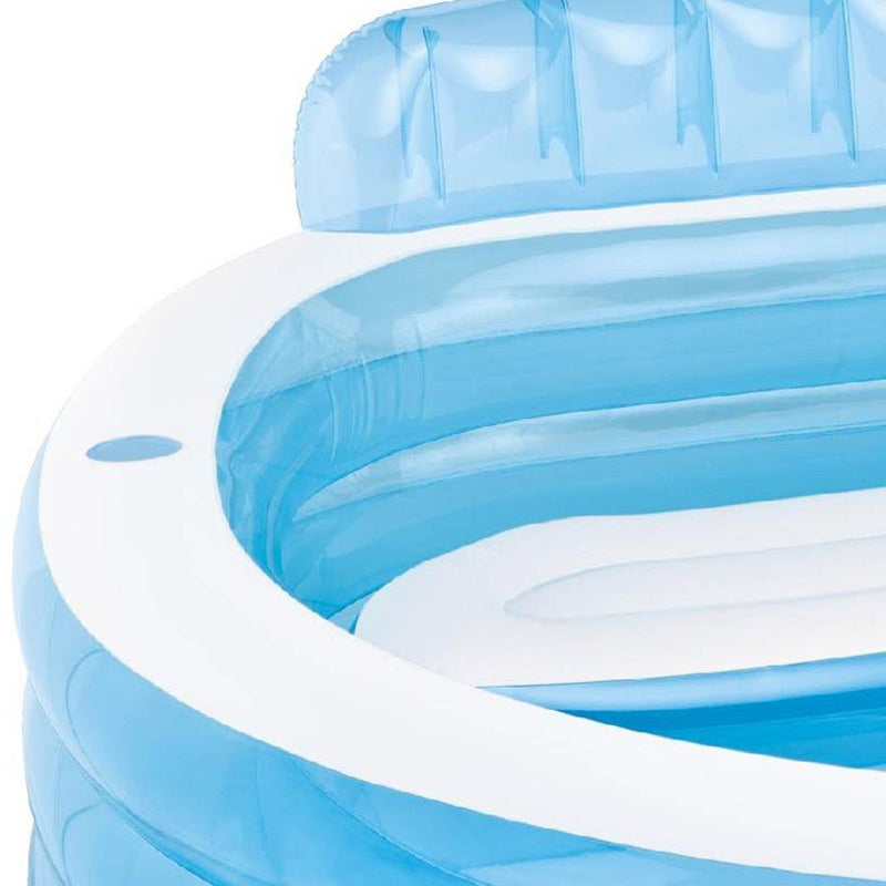 Intex Swim Center Round Inflatable Outdoor Swimming Lounge Pool with Pool Cover