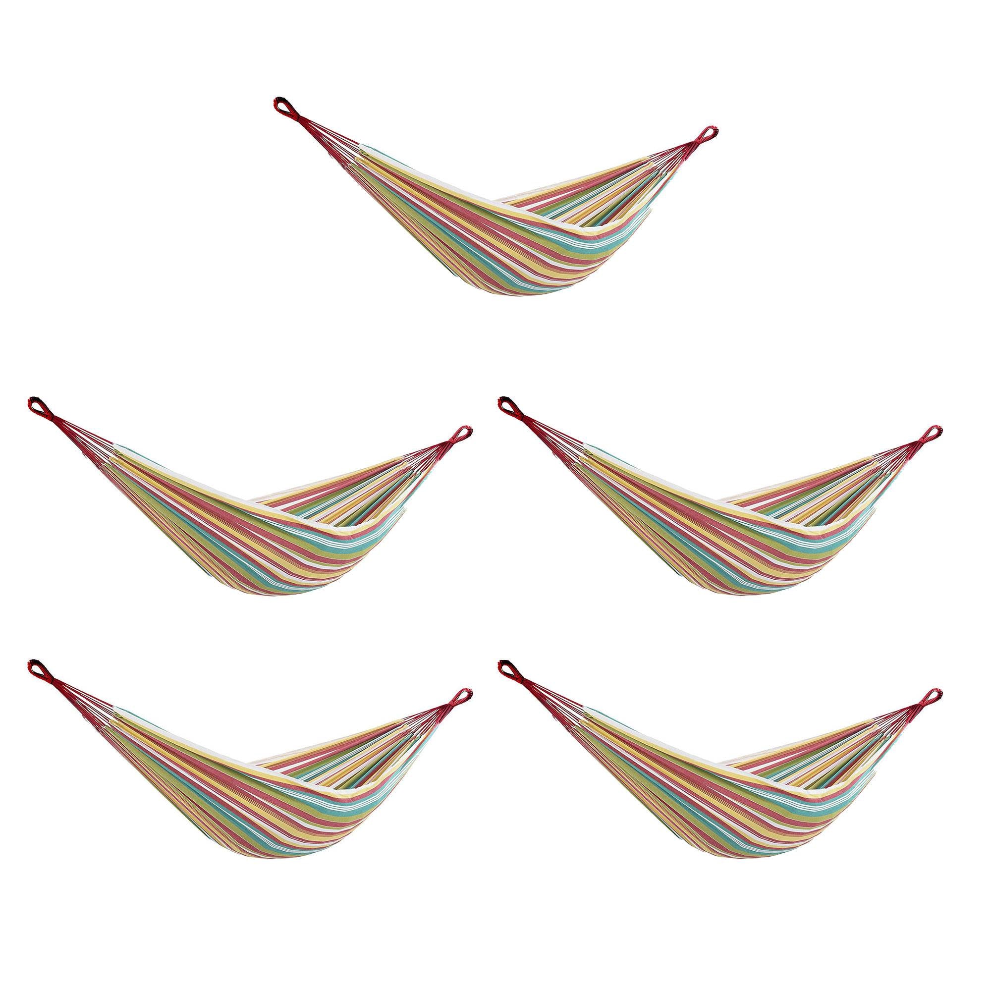 Vivere Brazilian Style Fringe 2-Person Outdoor Camping Patio Hammock (5 Pack)