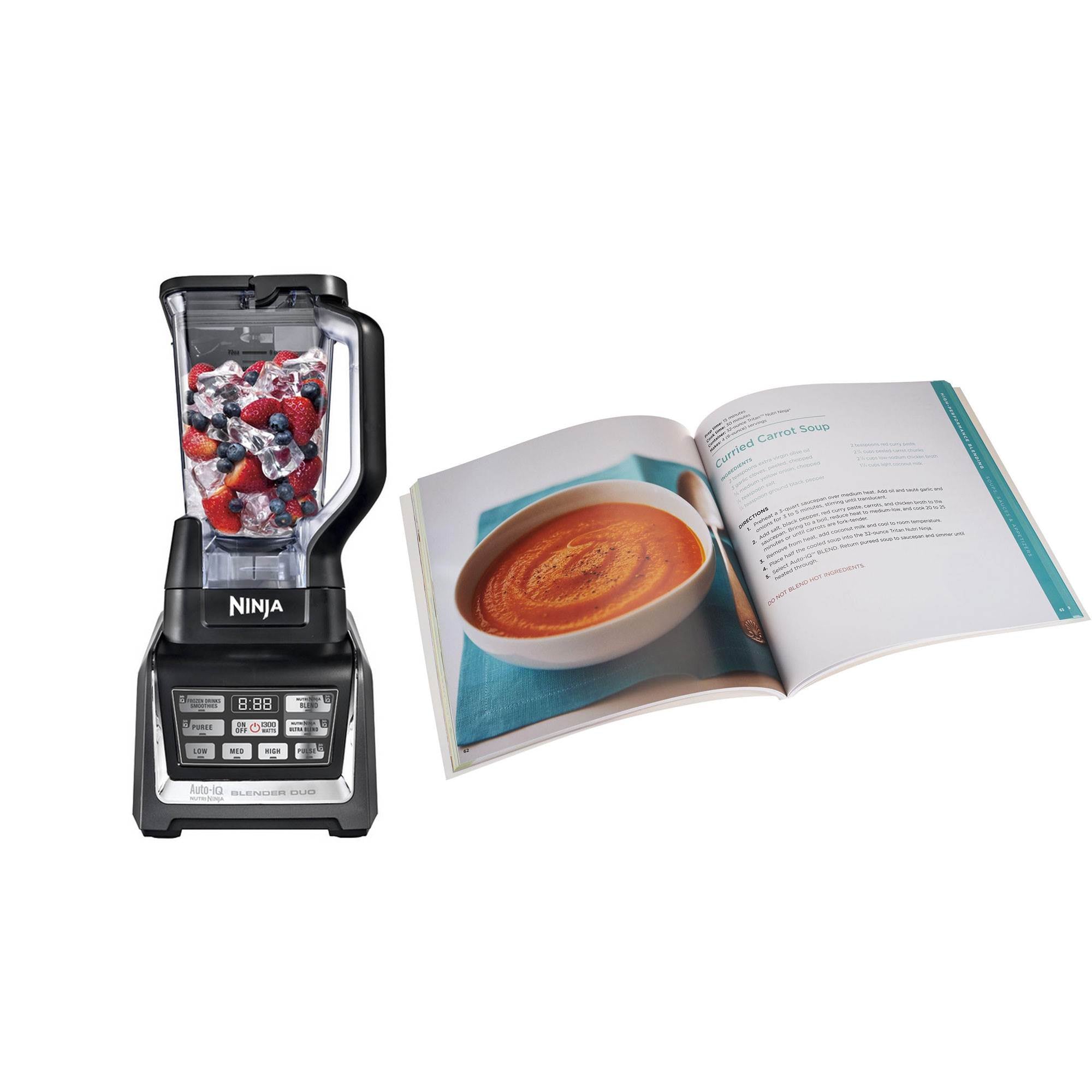 Nutri Ninja BL641 DUO 1300W Auto-iQ Pro Digital Power Blender & 100 Recipe Book