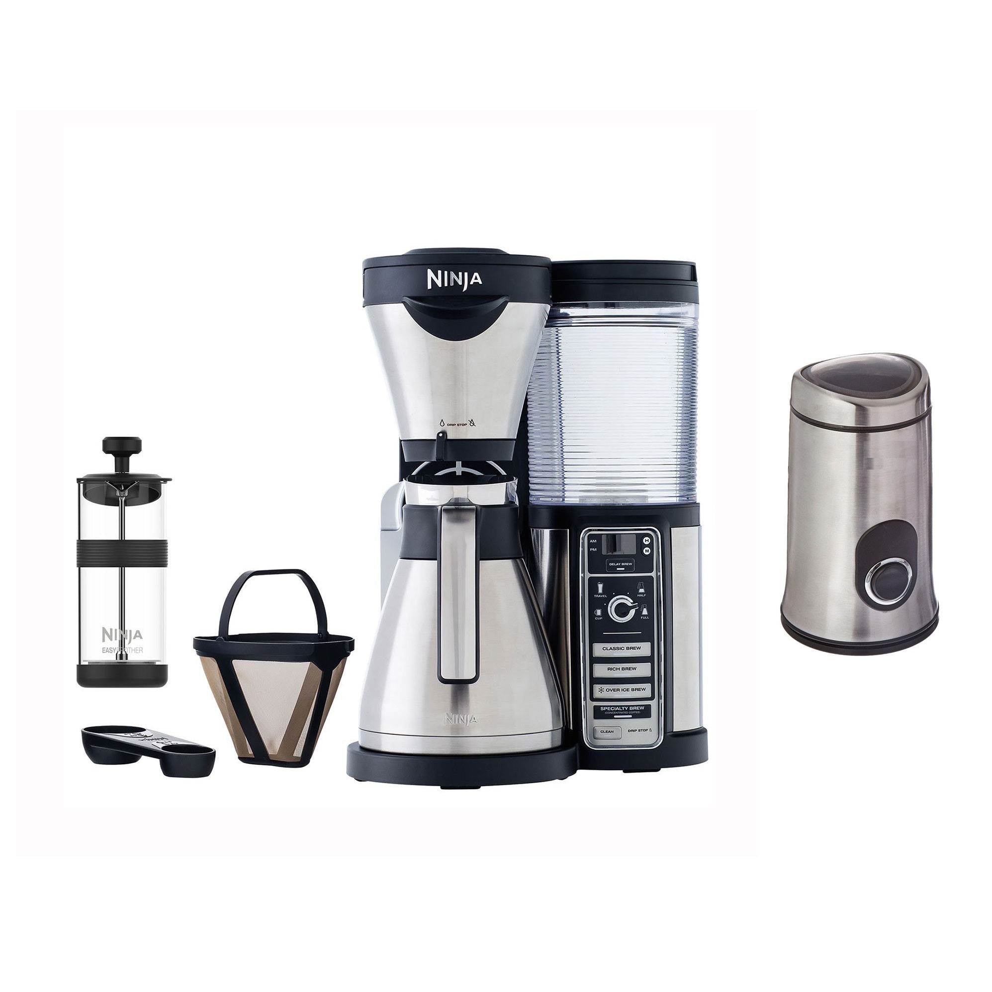 Ninja Auto iQ Coffee Maker Brewer with Stainless Steel Carafe & Bean Grinder