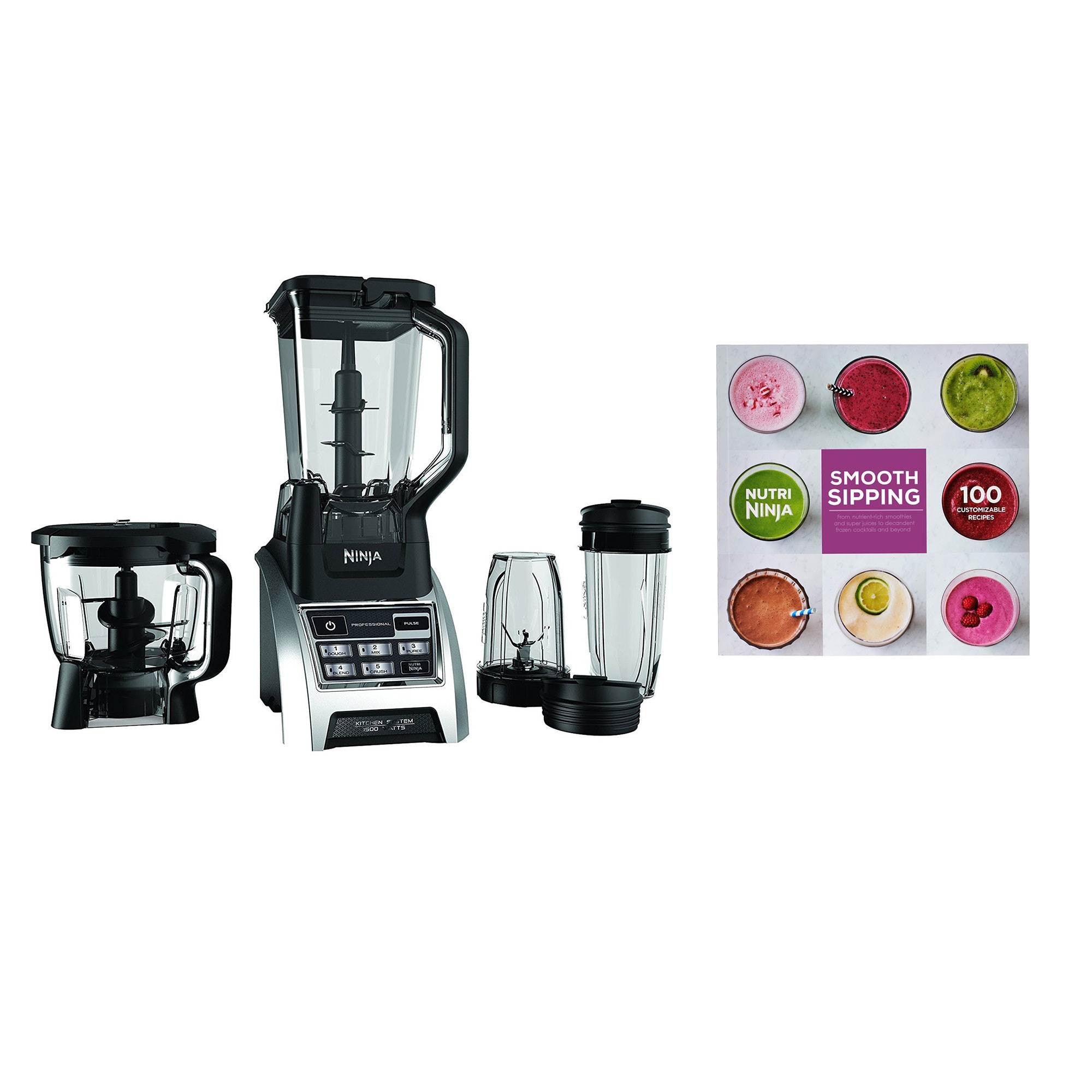 Ninja 1500W 72 Ounce Professional Kitchen Blender System with 100 Recipe Book