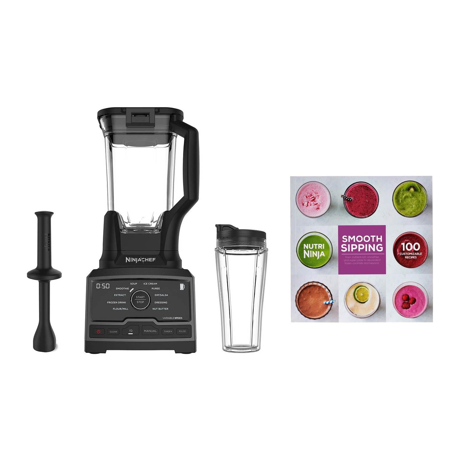Ninja Chef Blender Mixer Processor Duo w/ Single Serve Cup w/ 100 Recipe Book
