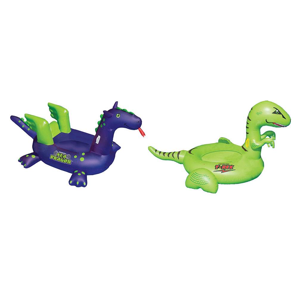 Swimline Giant Inflatable Swimming Float Lounger Sea Dragon Toy and Dinosaur Toy