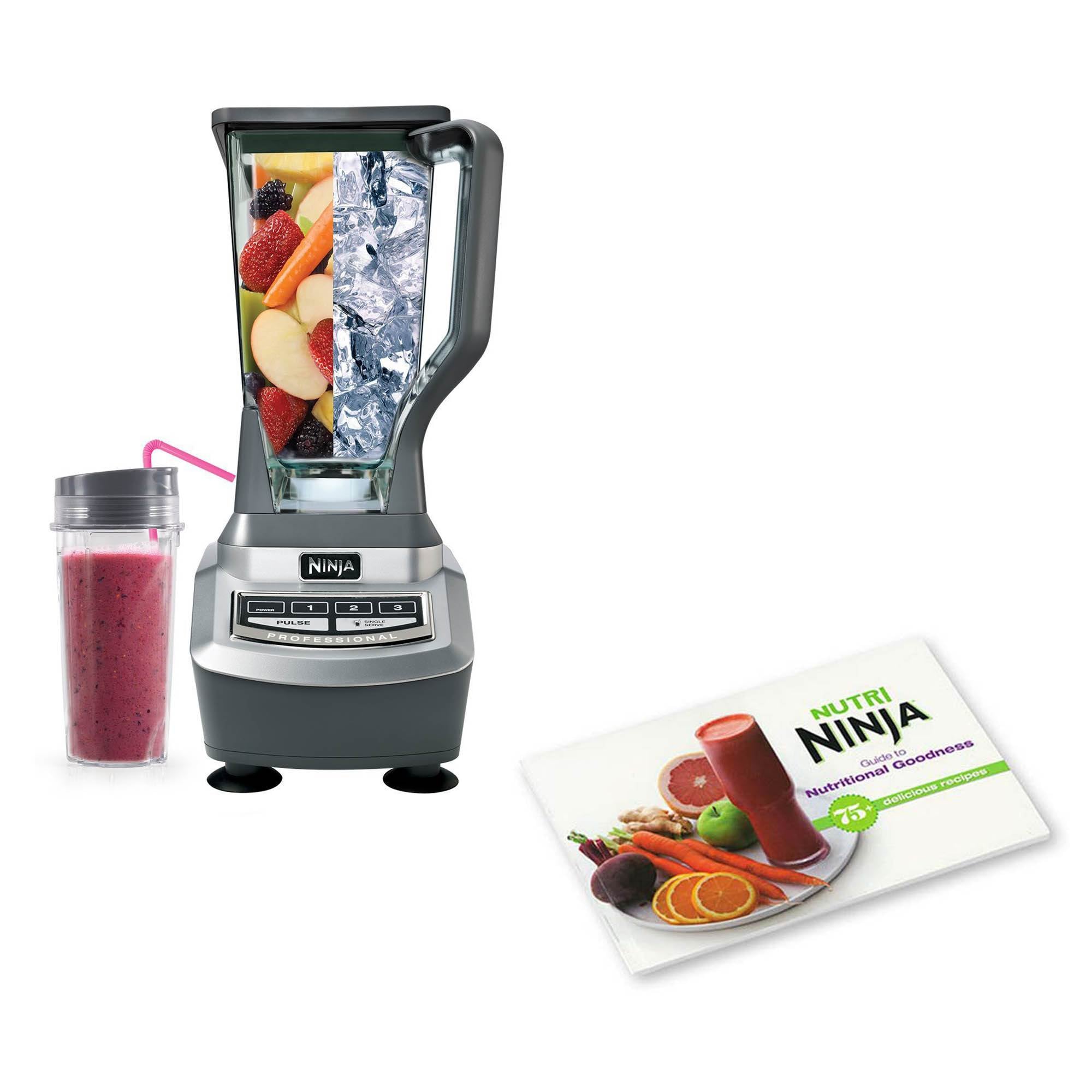 Ninja Professional 1100W Blender with 2 Single Serve Cups & Goodness Cook Book
