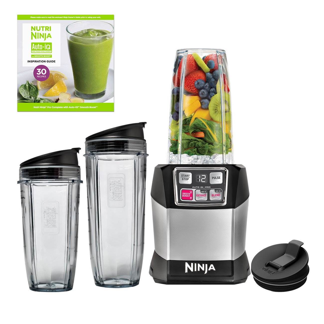 Nutri Ninja Auto iQ Pro Complete Table Top Blender Set & Nutritional Cook Books