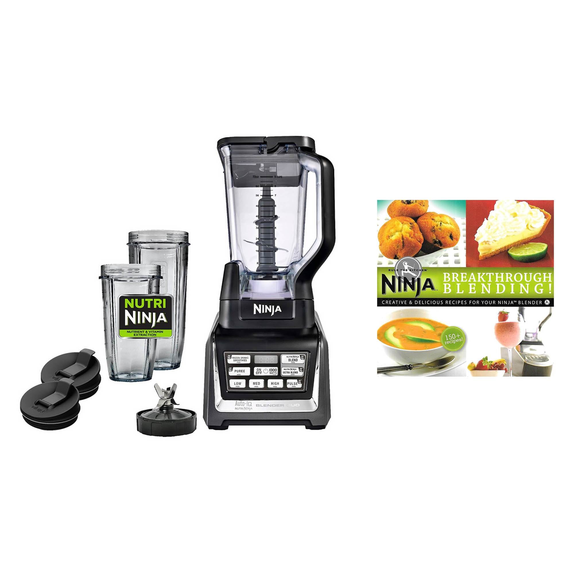 Nutri Ninja Duo 1300W Auto-iQ Power Blender Extractor & Recipe Blender Cookbook
