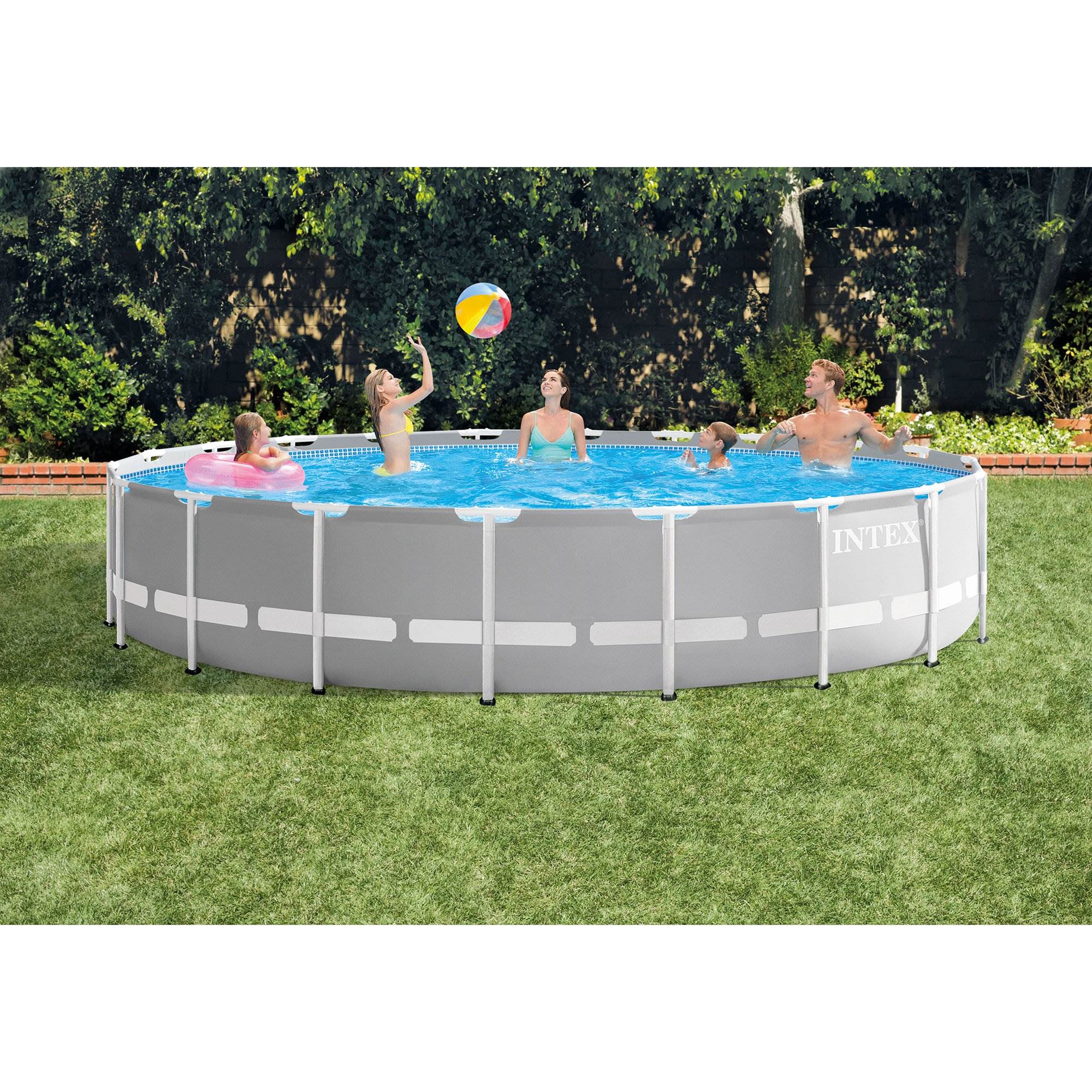 Intex 20ft x 52in Prism Frame Above Ground Swimming Pool w/ Pump & Chlorine Tabs