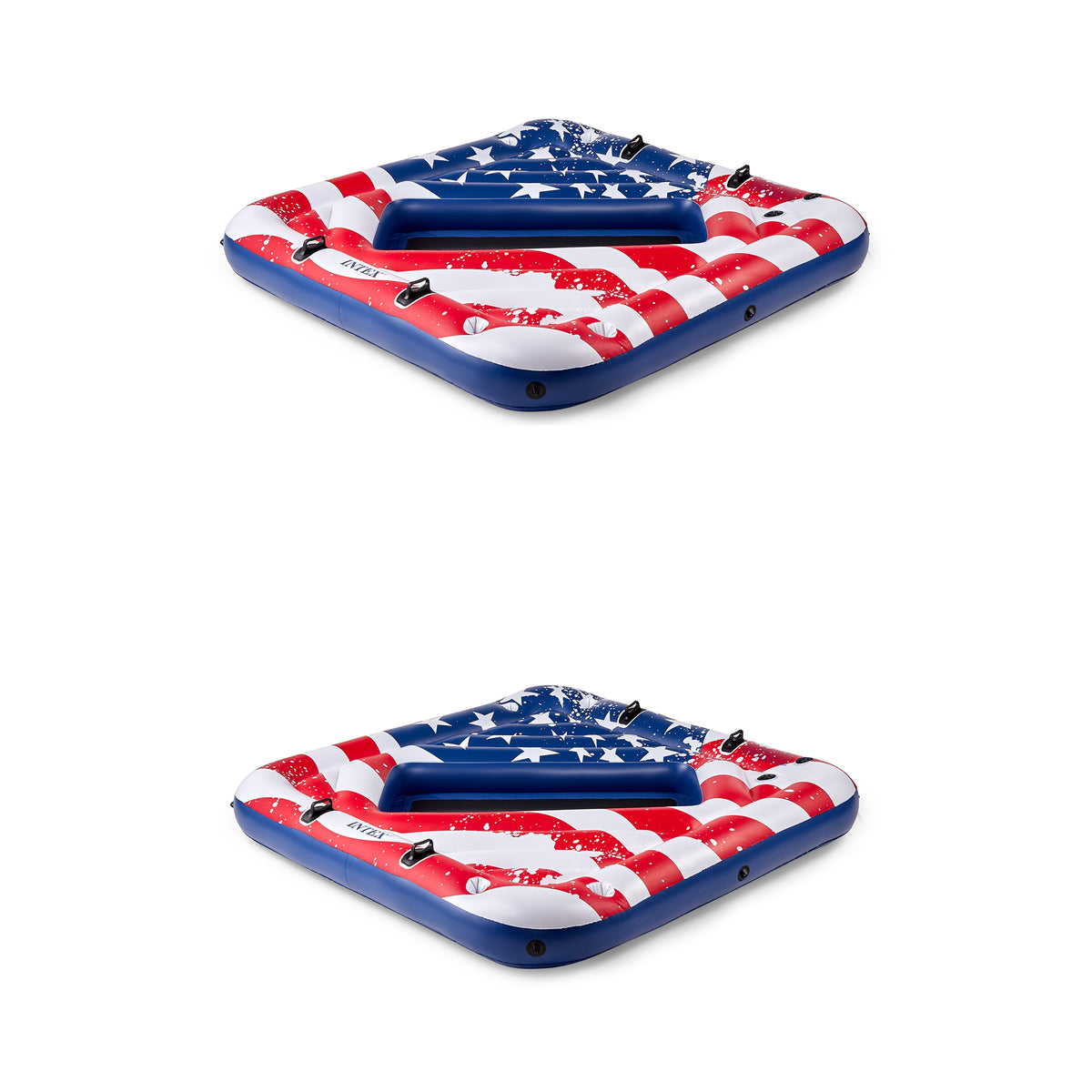 Intex 57264VM Inflatable American Flag 2 Person Float (2 Pack)