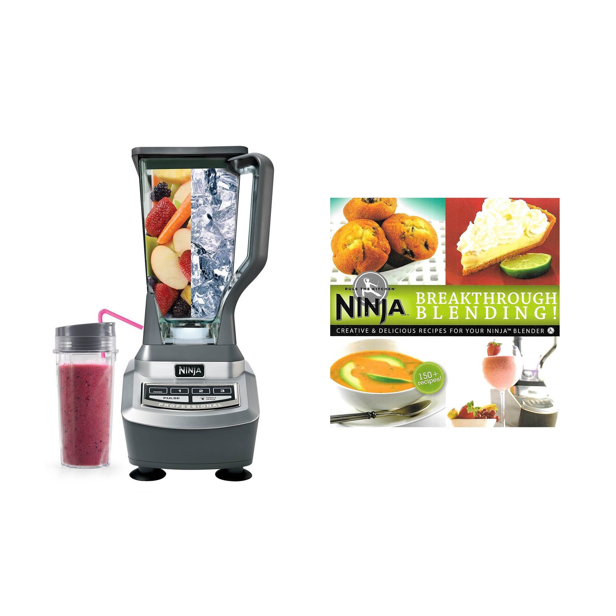 Ninja Professional 1100-Watt Blender with 2 Single-Serve Cups & 150 Recipe Book