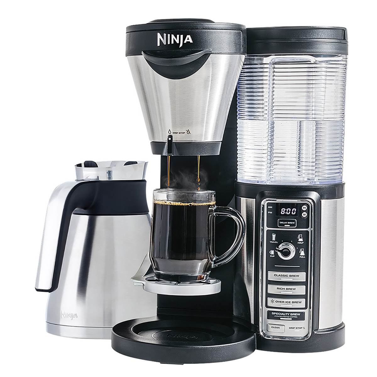 Ninja Coffee Bar with Stainless Steel Carafe & 14 Ounce Plastic Insulated Cup