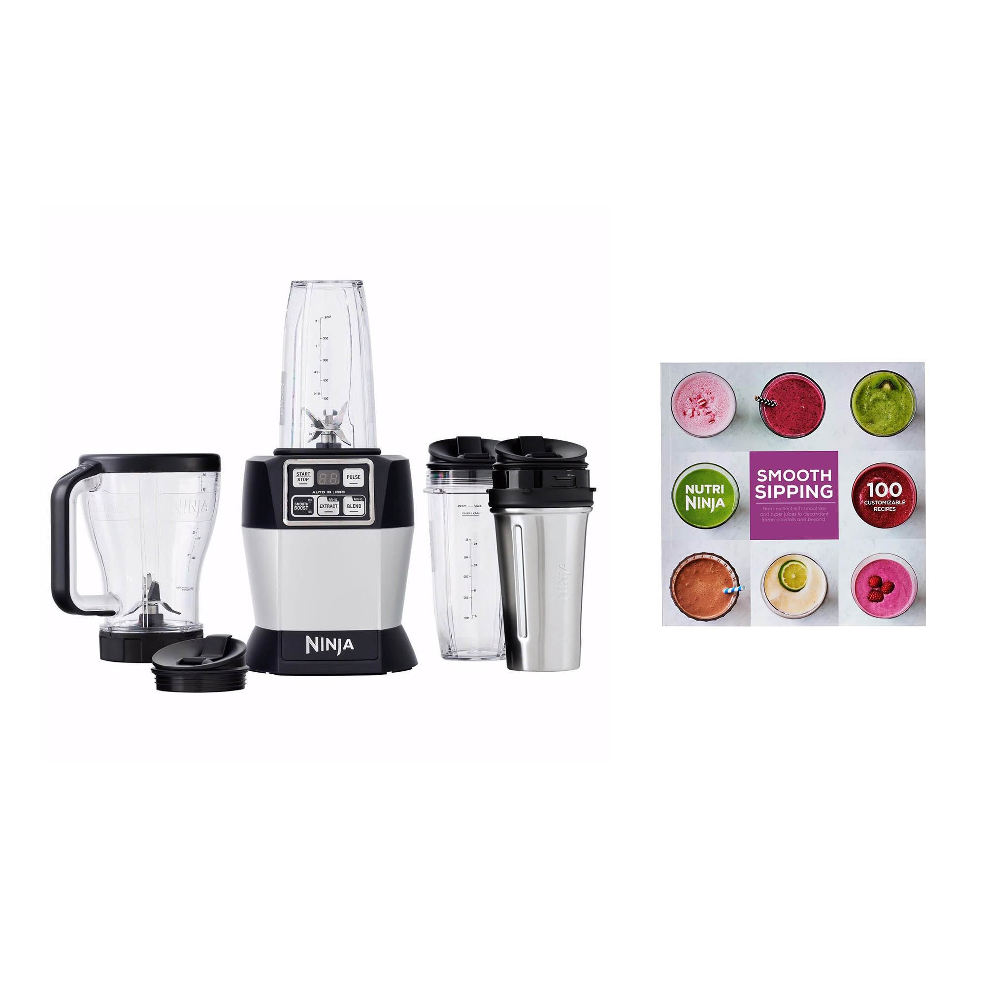 Nutri Ninja Auto iQ Pro Complete Blender System & Ninja 100 Recipe Smoothie Book - VMInnovations