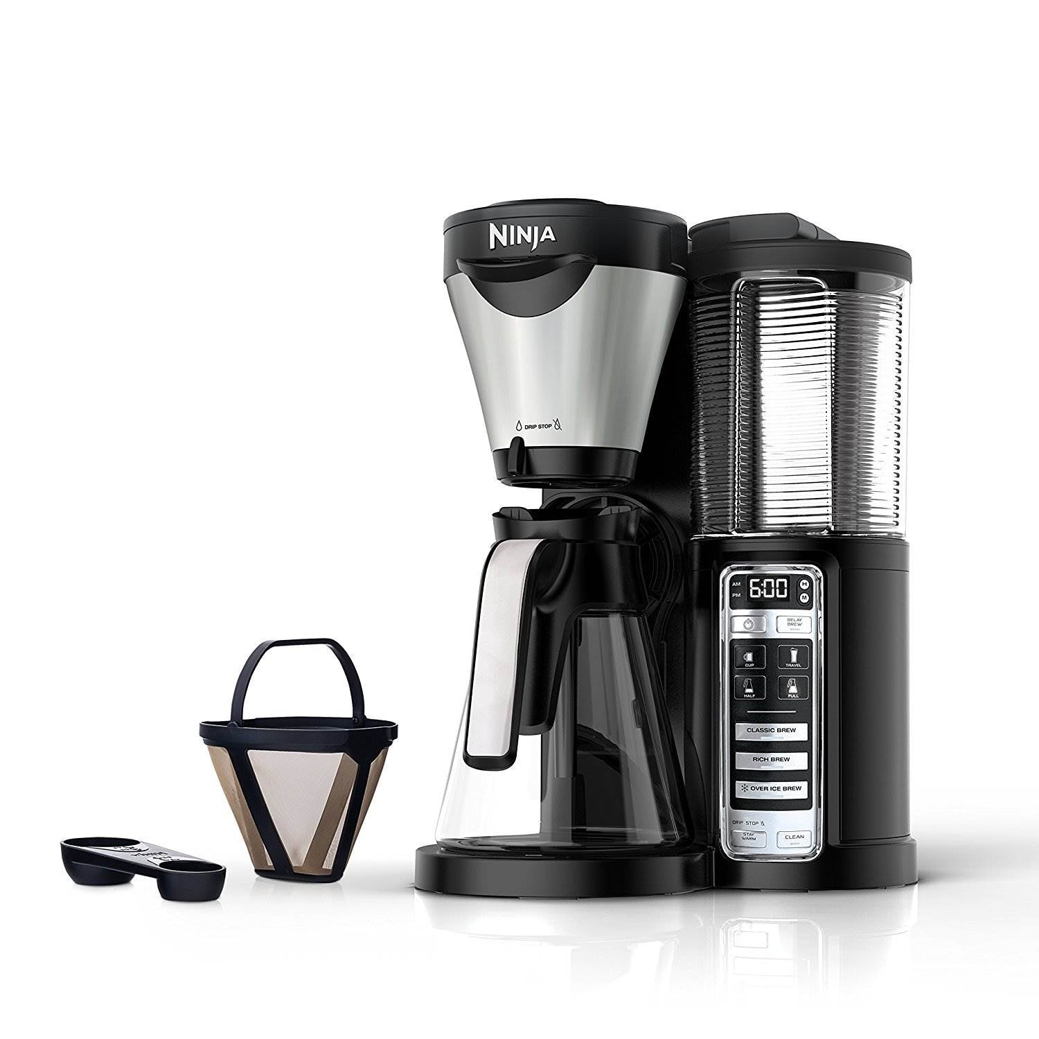 Ninja Auto-IQ 1-Touch Coffee Maker Brewer with Carafe & Push-Button Bean Grinder