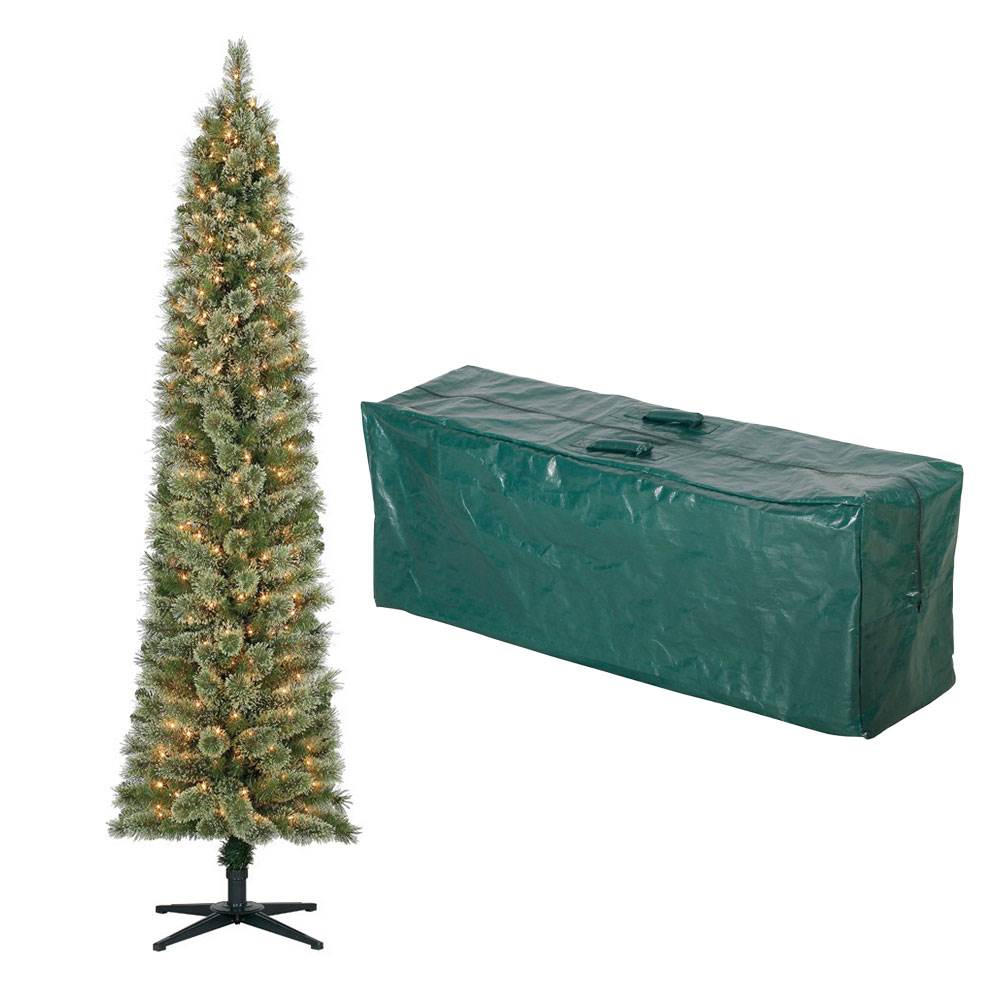 Home Heritage Stanley 7' Artificial Pine Pre Lit Christmas Tree & Storage Bag