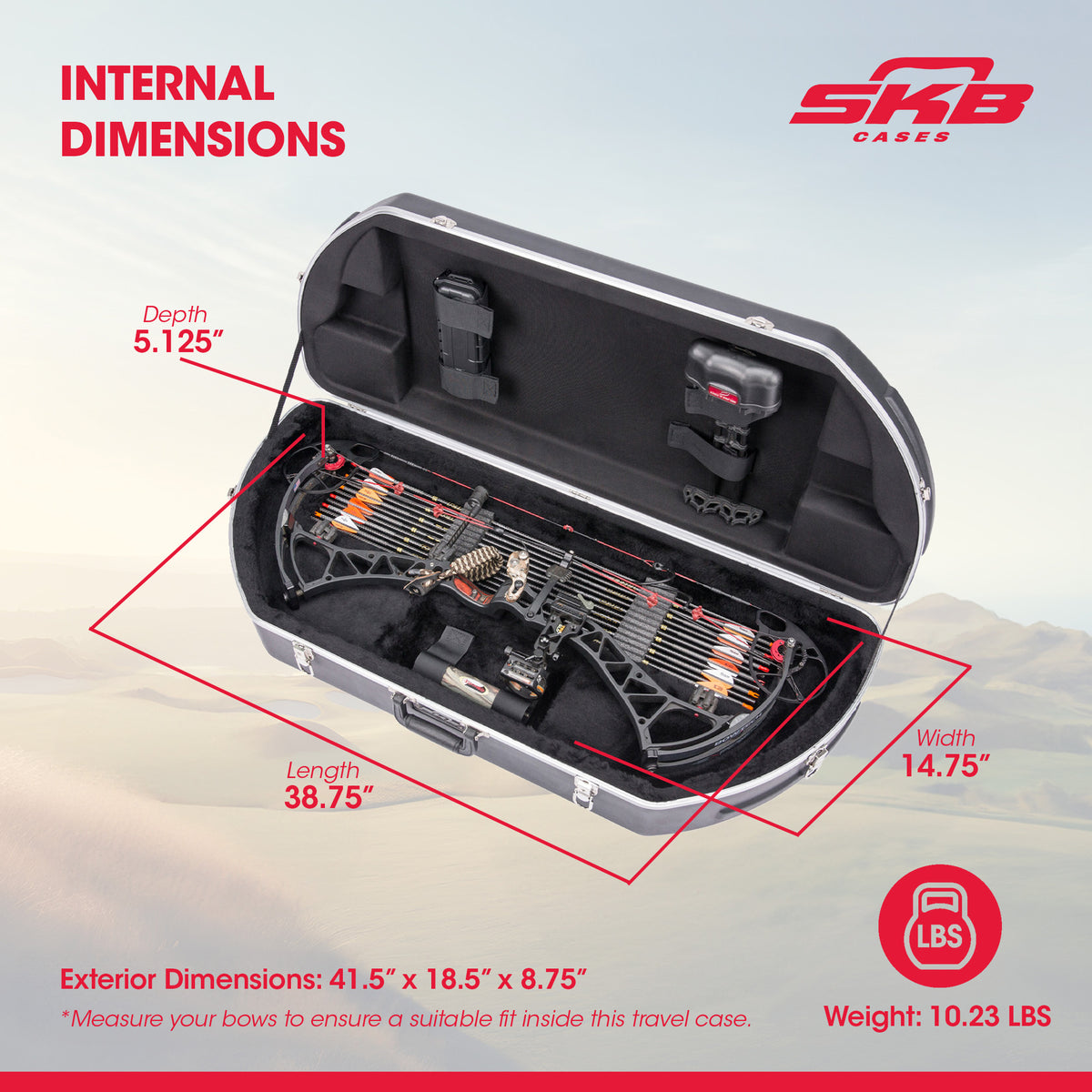 SKB Cases Hunter Series ABS Hard Plastic Exterior Bow Crossbow Case (Open Box) - VMInnovations