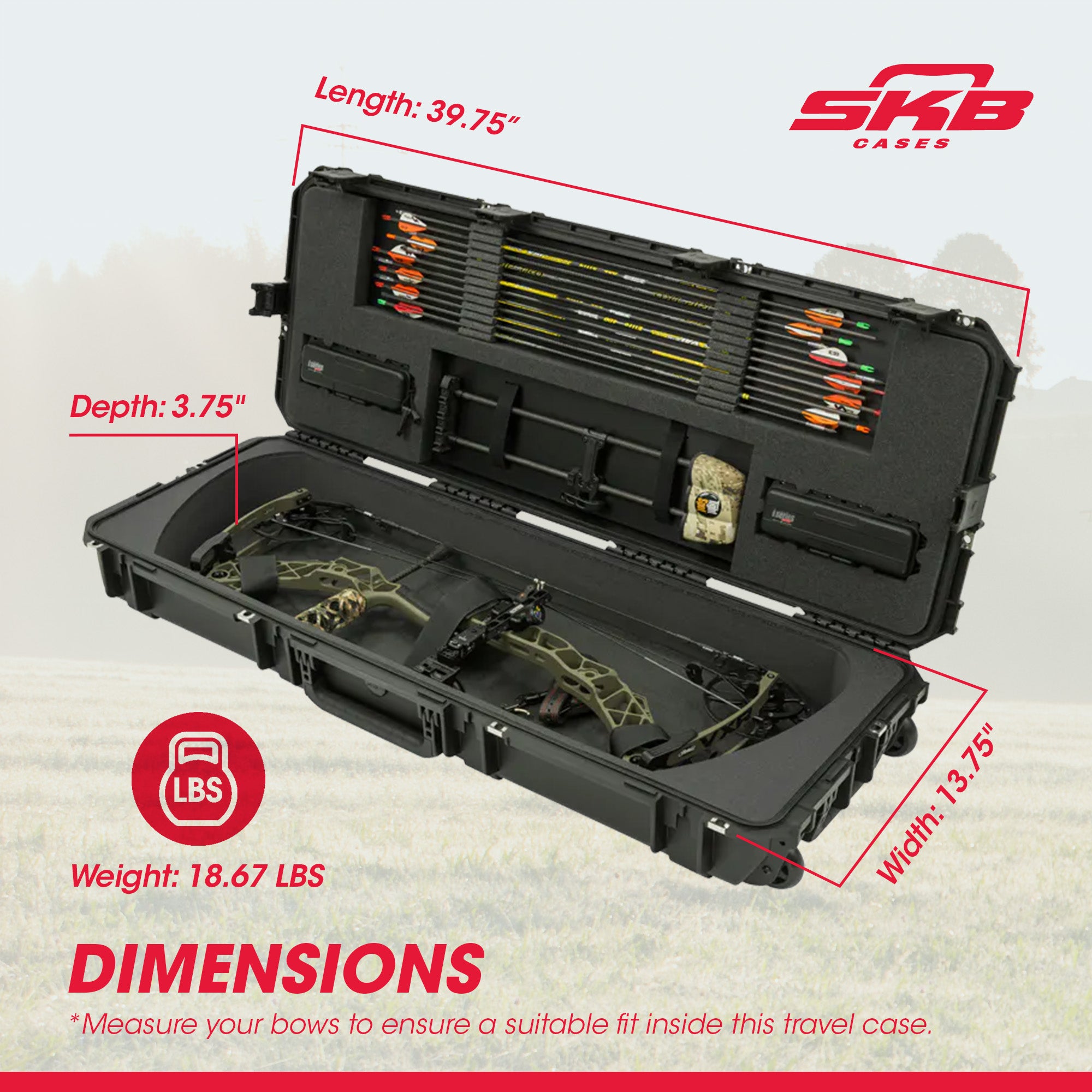 SKB Cases iSeries 4214 Hard Plastic Injection Molded Parallel Limb Bow Case - VMInnovations