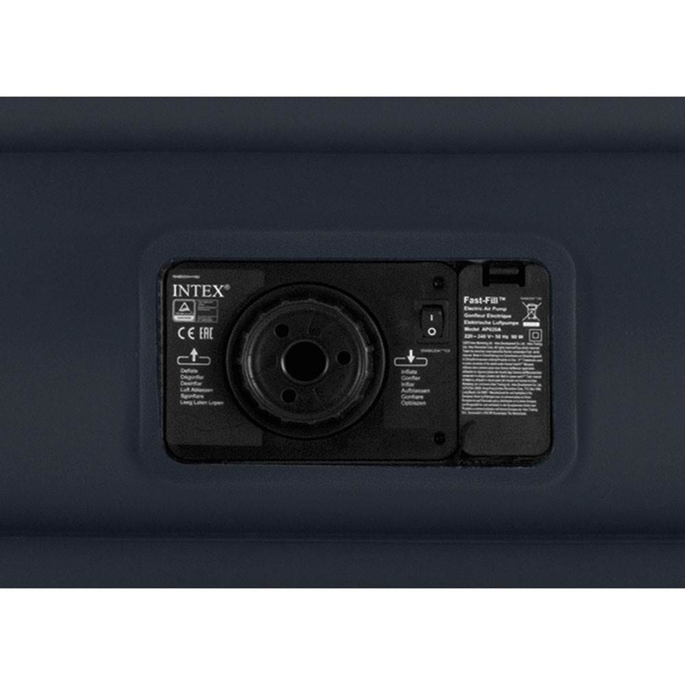 Intex Deluxe Raised Air Bed Mattress w/ Built In Pump, Queen & Cordless Pump
