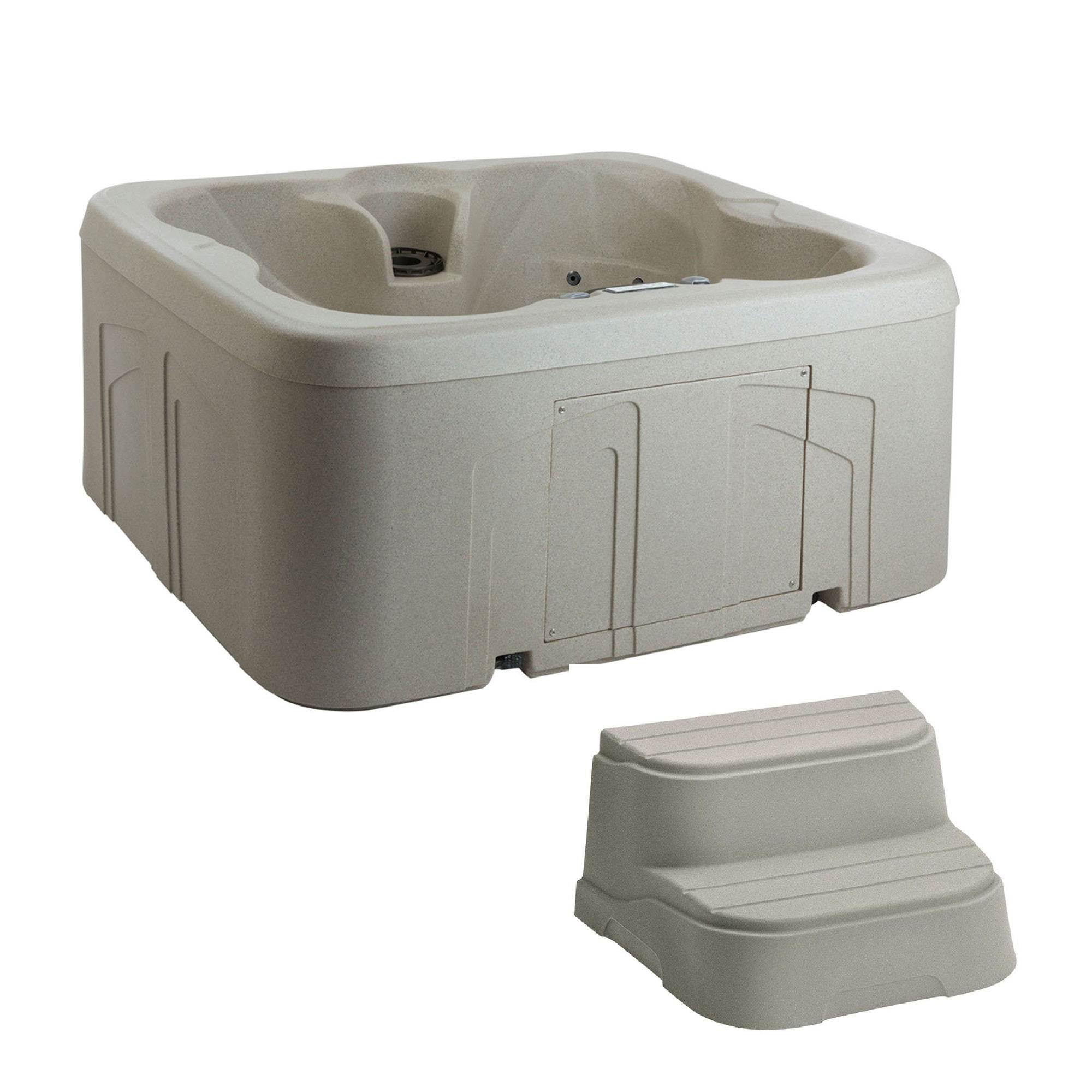 Lifesmart Spas Simplicity 4-Person Plug & Play Hot Tub Spa with Cover & Steps