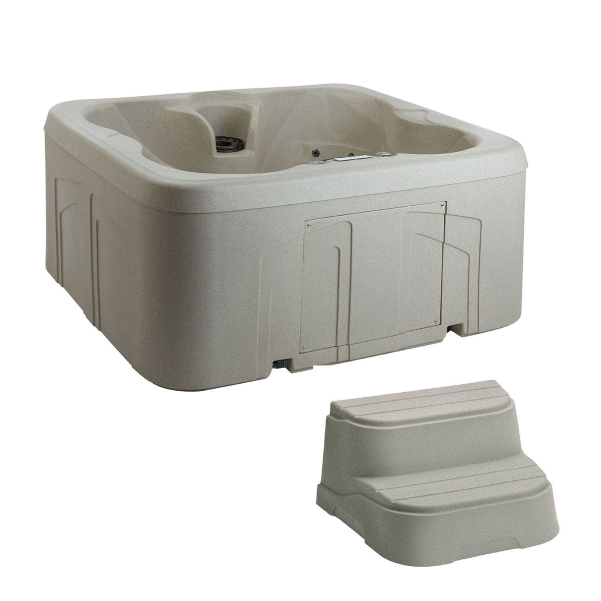 Lifesmart Spas Simplicity 4-Person Plug & Play Hot Tub Spa with Cover & Steps