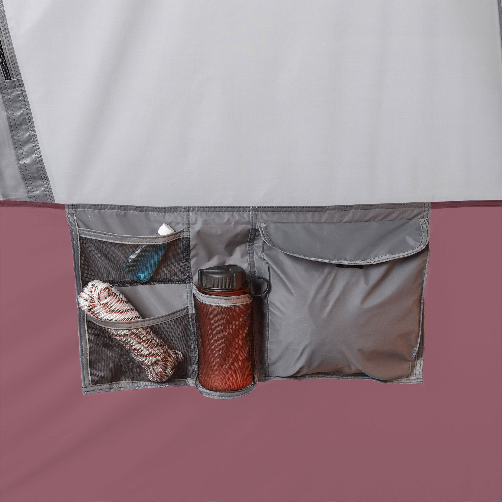 CORE Straight Wall 14 x 10 Foot 10 Person Cabin Tent with 2 Rooms & Rainfly, Red