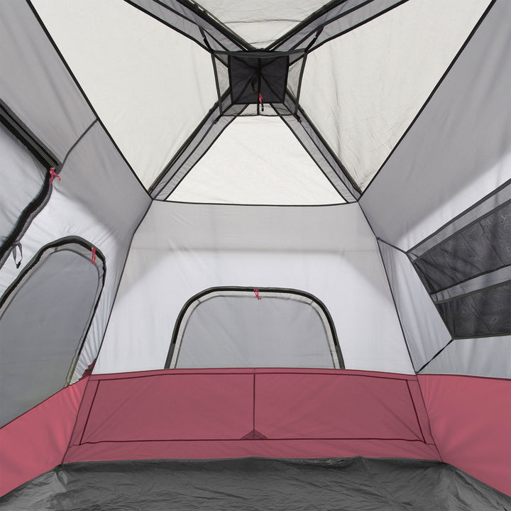 CORE 11 x 9 Foot 6 Person Cabin Tent with Air Vents and Loft, Red (For Parts) - VMInnovations