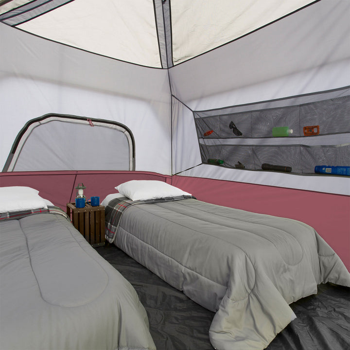 CORE 11 x 9 Foot 6 Person Cabin Tent with Air Vents and Loft, Red (For Parts) - VMInnovations