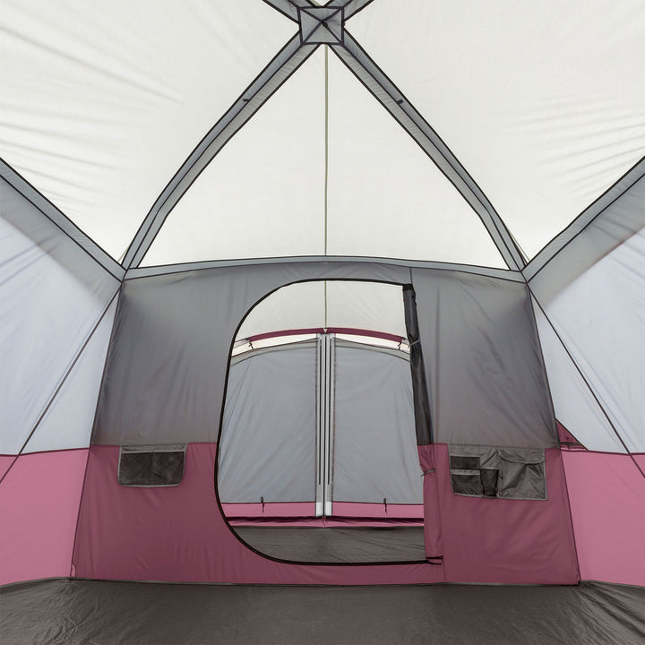 CORE 40072 11-Person Family Camping Cabin Tent with Screen Room, Red (Open Box) - VMInnovations