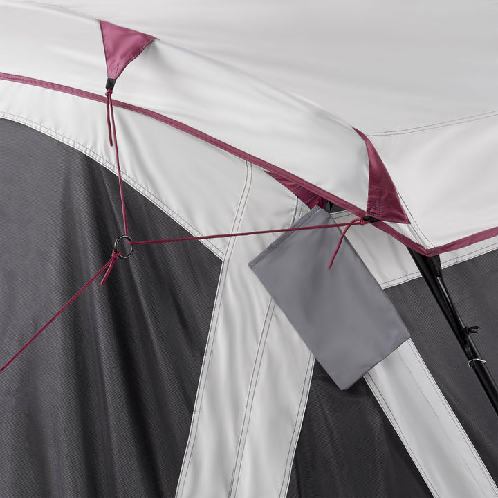 CORE 40072 11-Person Family Camping Cabin Tent with Screen Room, Red (Open Box) - VMInnovations