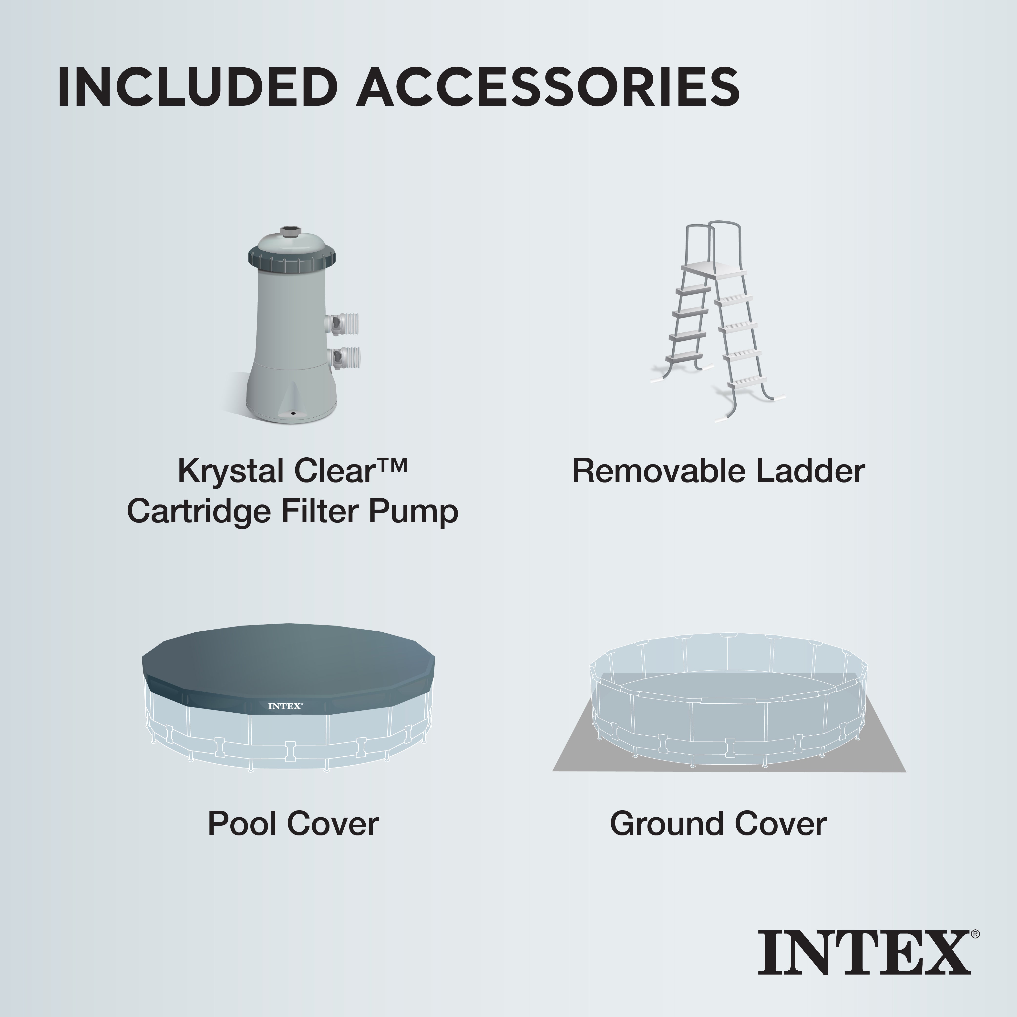 Intex 26719EH 14ft x 42in Prism Metal Frame Above Ground Pool with Pump(Damaged)