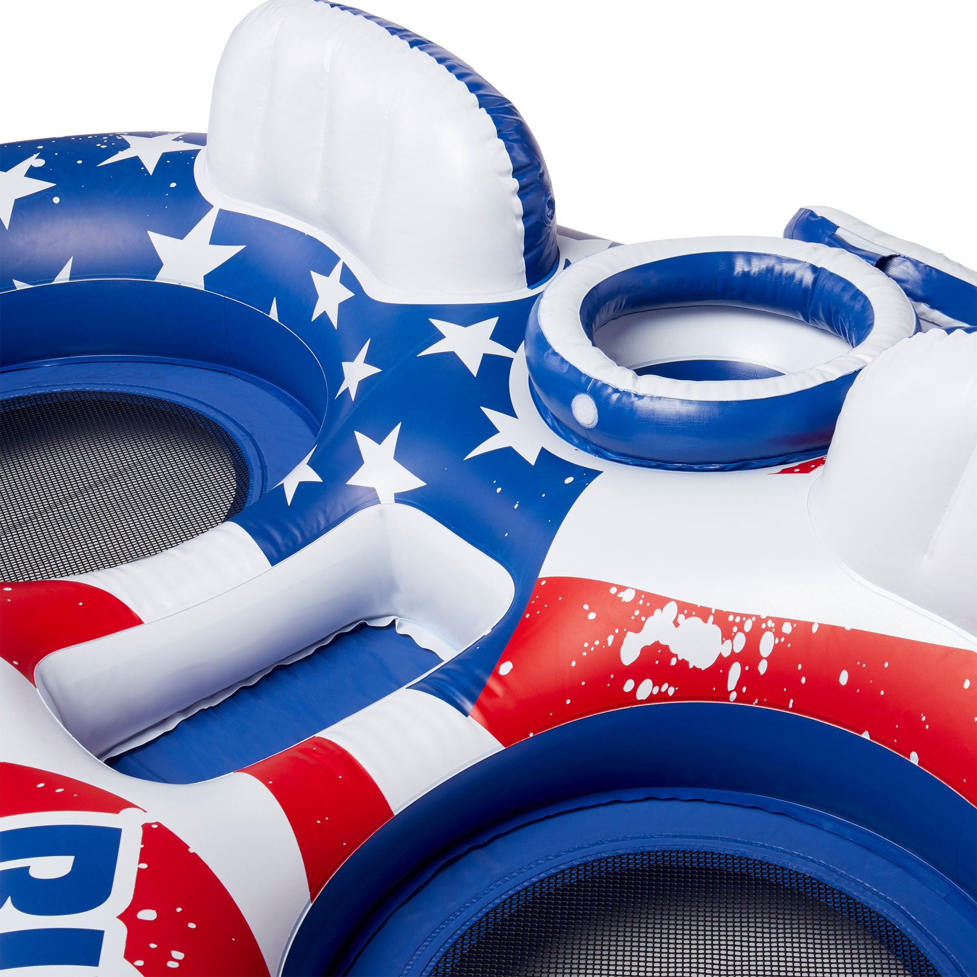Intex Inflatable American Flag 2 Person Pool Tube Float w/ Cooler (Open Box) - VMInnovations