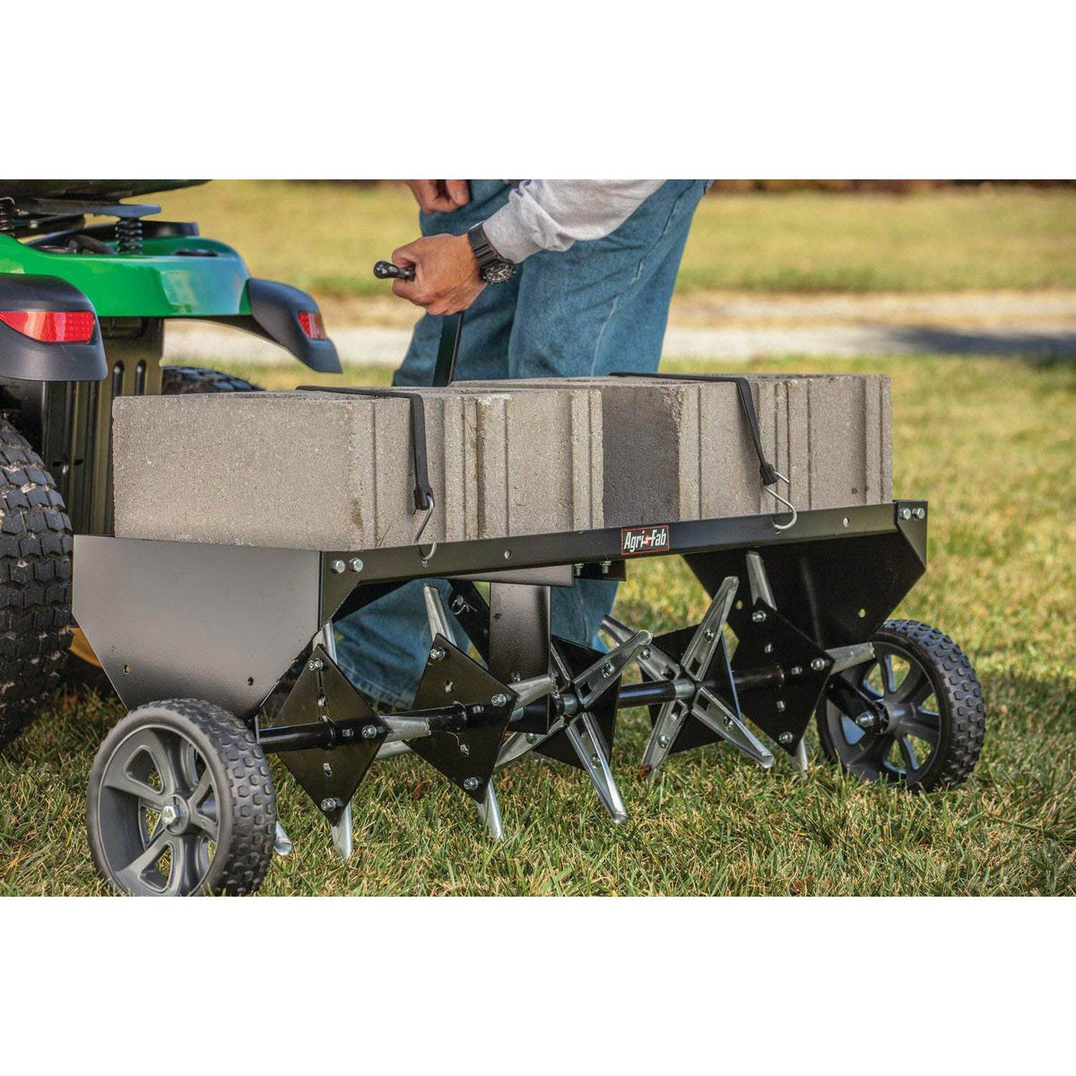 Agri-fab 40 Inch Pull Behind Plug Aerator for Aerating Lawns and Grass(Open Box)