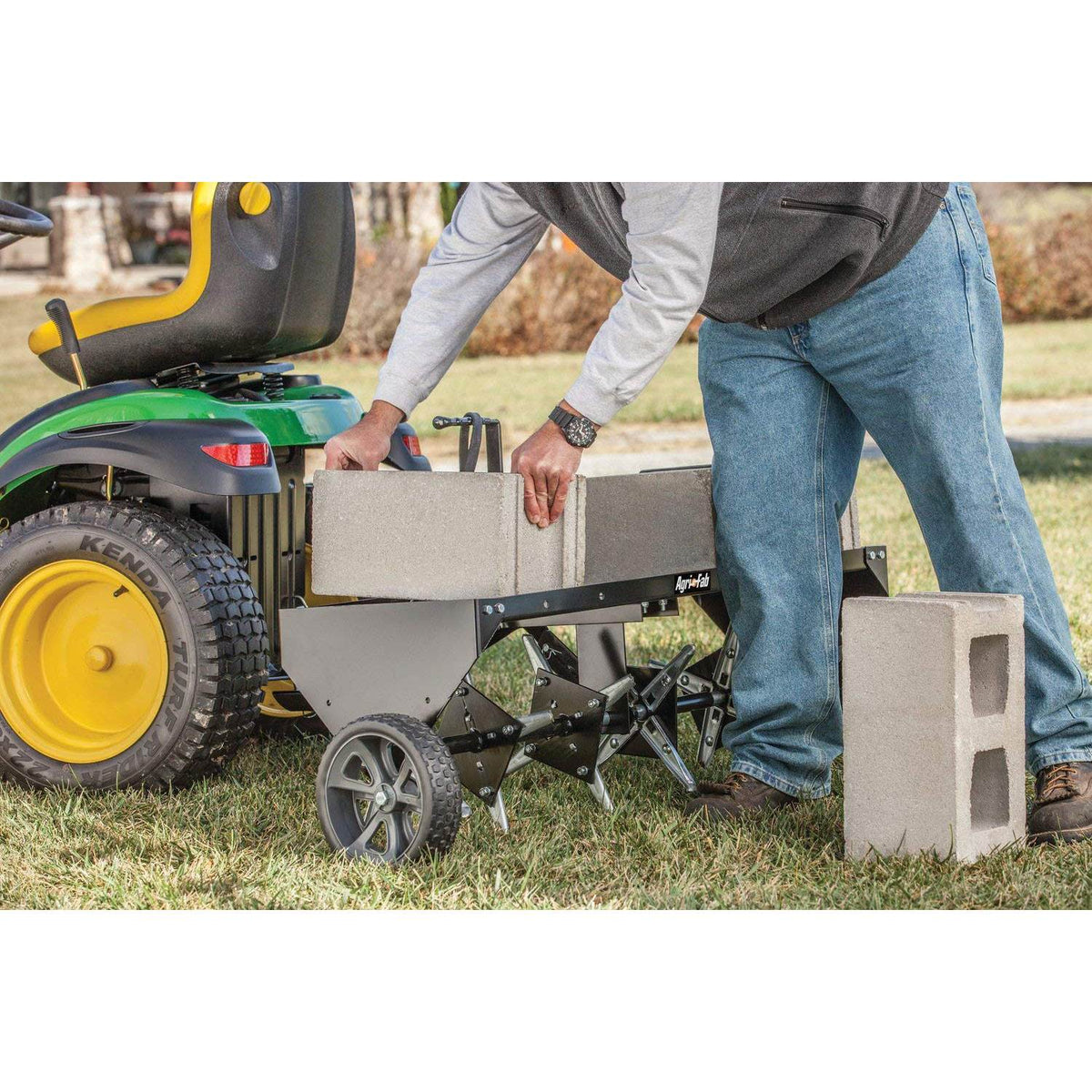 Agri-fab 40 Inch Pull Behind Plug Aerator for Aerating Lawns and Grass(Open Box)