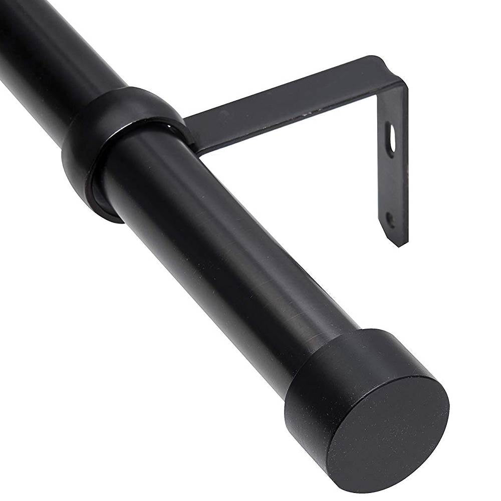 Umbra Cappa 1 Inch Adjustable 66 to 120 Inch Curtain Rod, Black (Open Box) - VMInnovations
