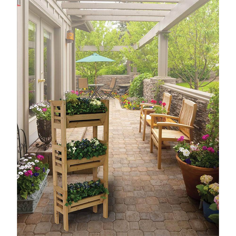 Algreen Stack'n Garden 3 Tier Wooden Indoor/Outdoor Modular Planters (Used)
