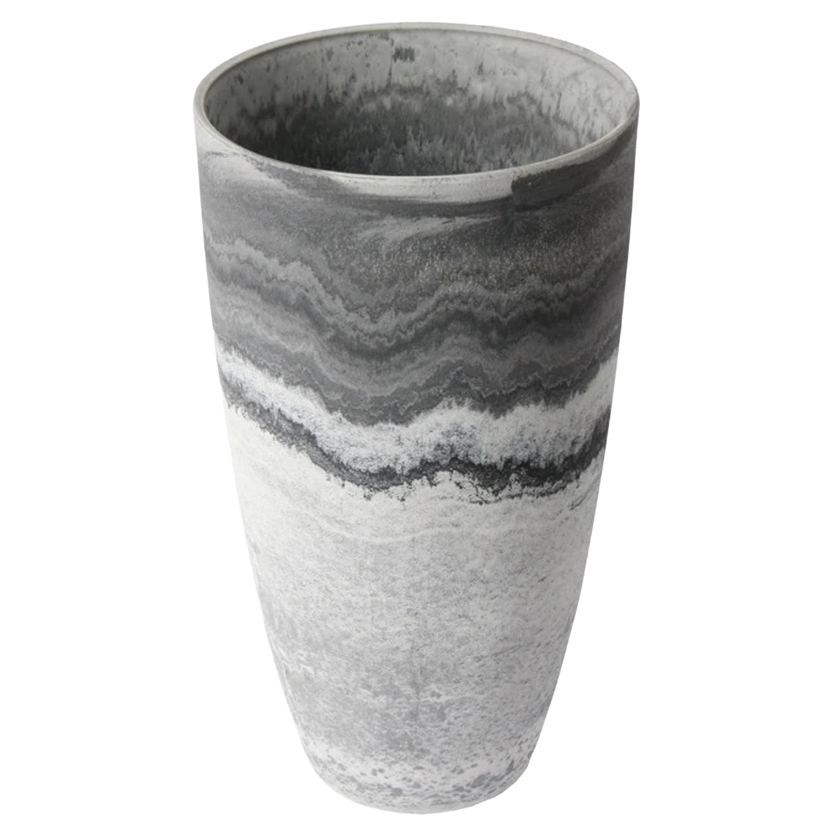 Algreen Curved Vase Planter, 12" x 20" Flower Plant Pot Decor, Acerra, Marble